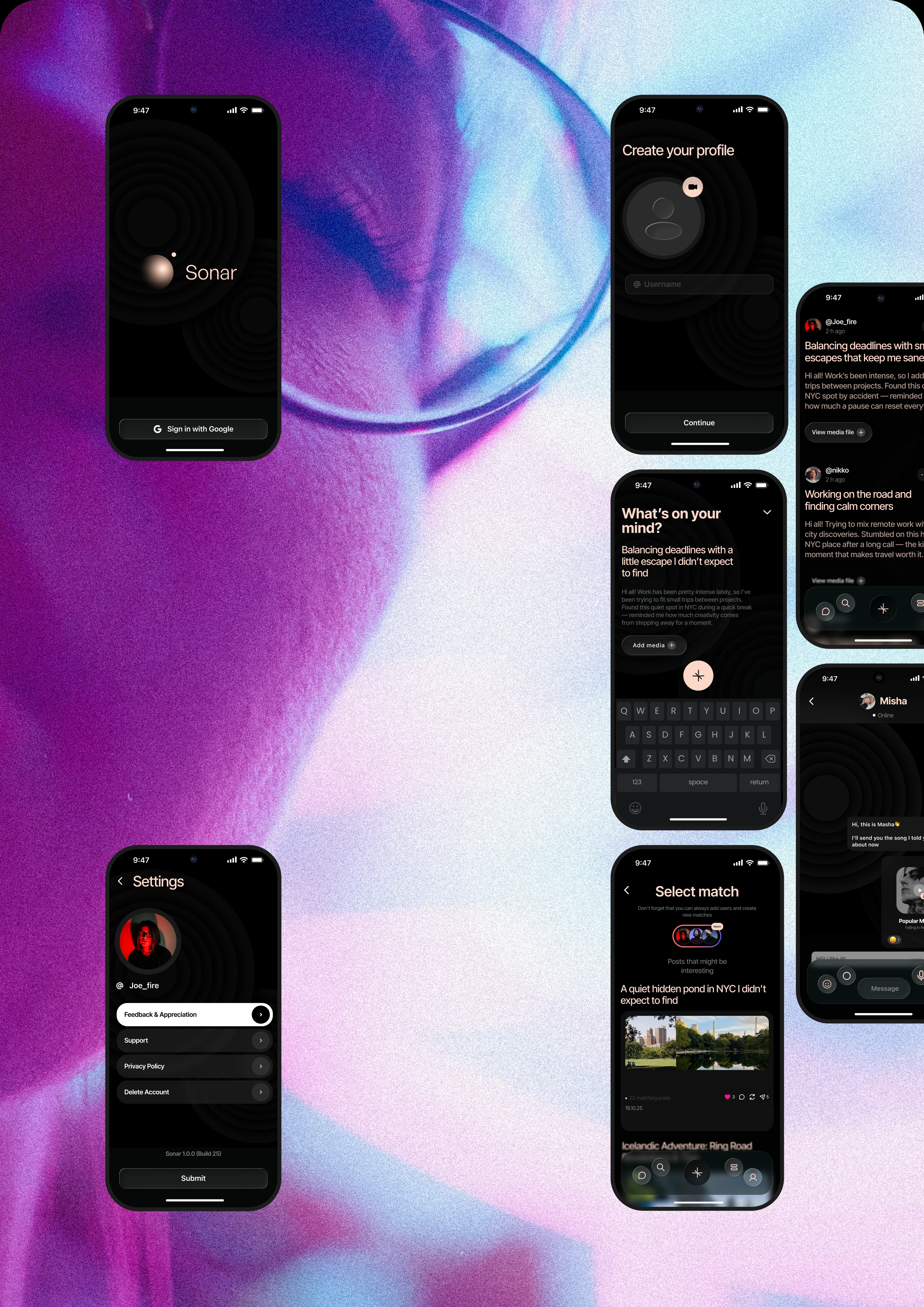 Sonar — Emotional Matching Mobile App — Изображение №16 — Интерфейсы, Анимация на Dprofile