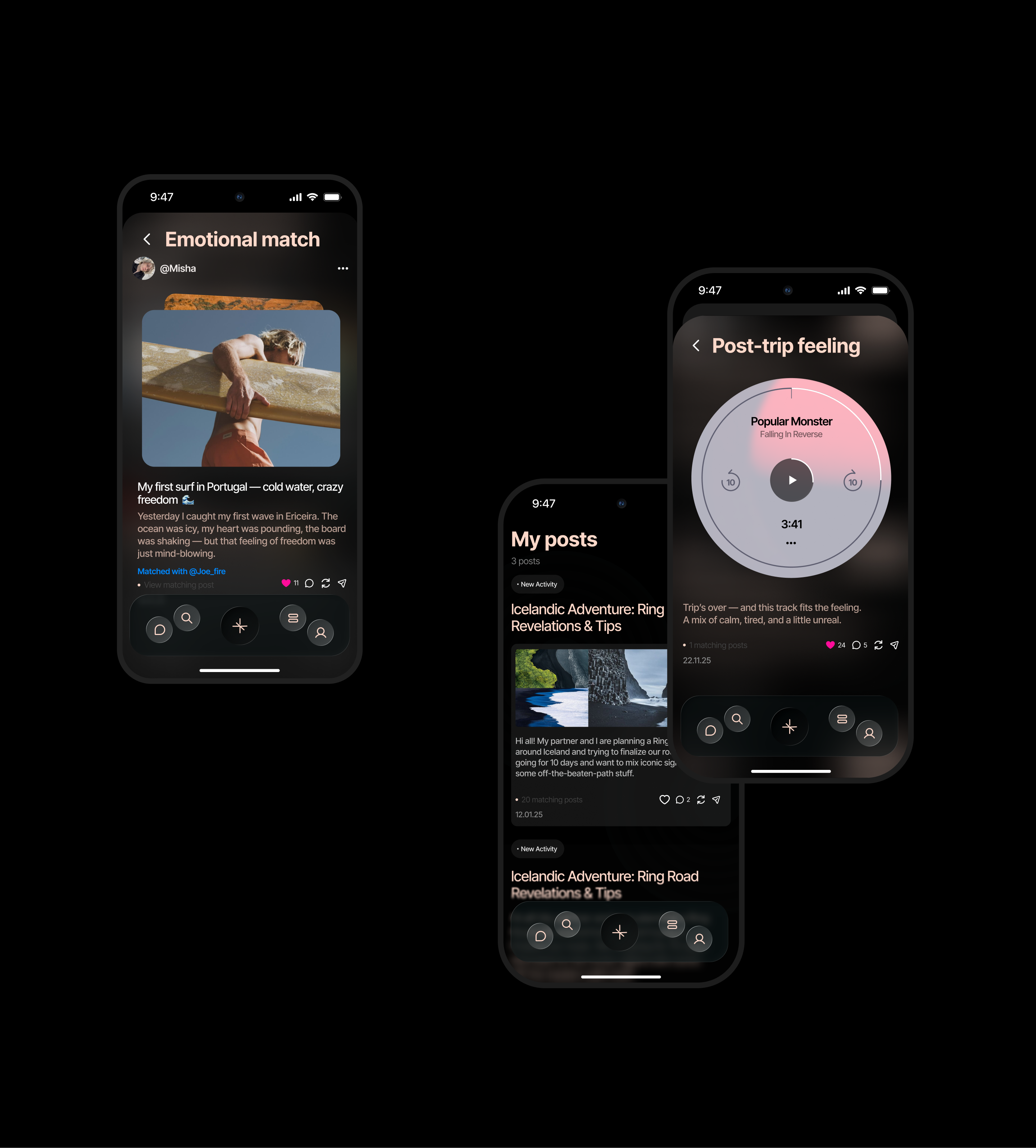 Sonar — Emotional Matching Mobile App — Изображение №3 — Интерфейсы, Анимация на Dprofile