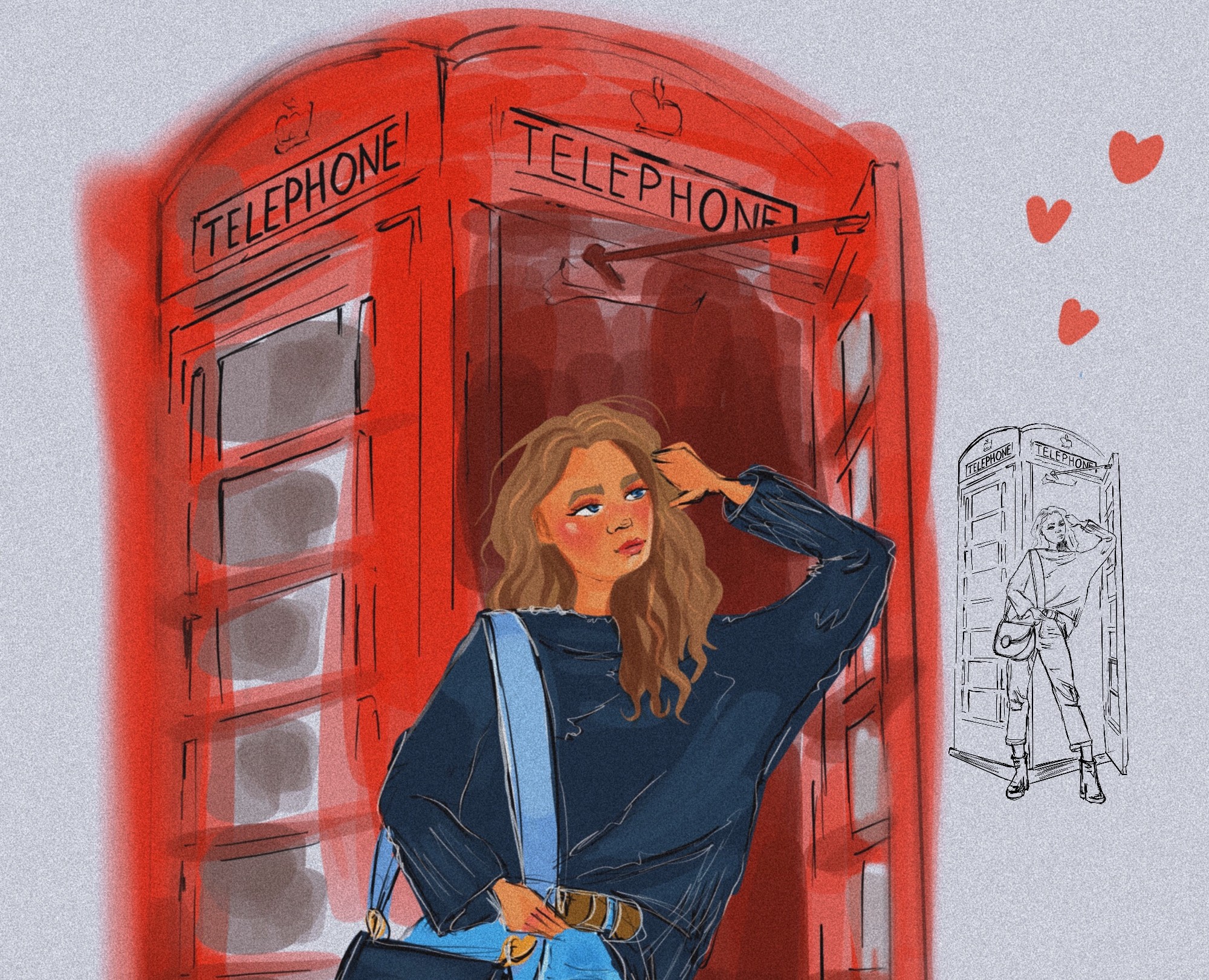 Иллюстрация персонажа девушка на фотоссесии на Dprofile