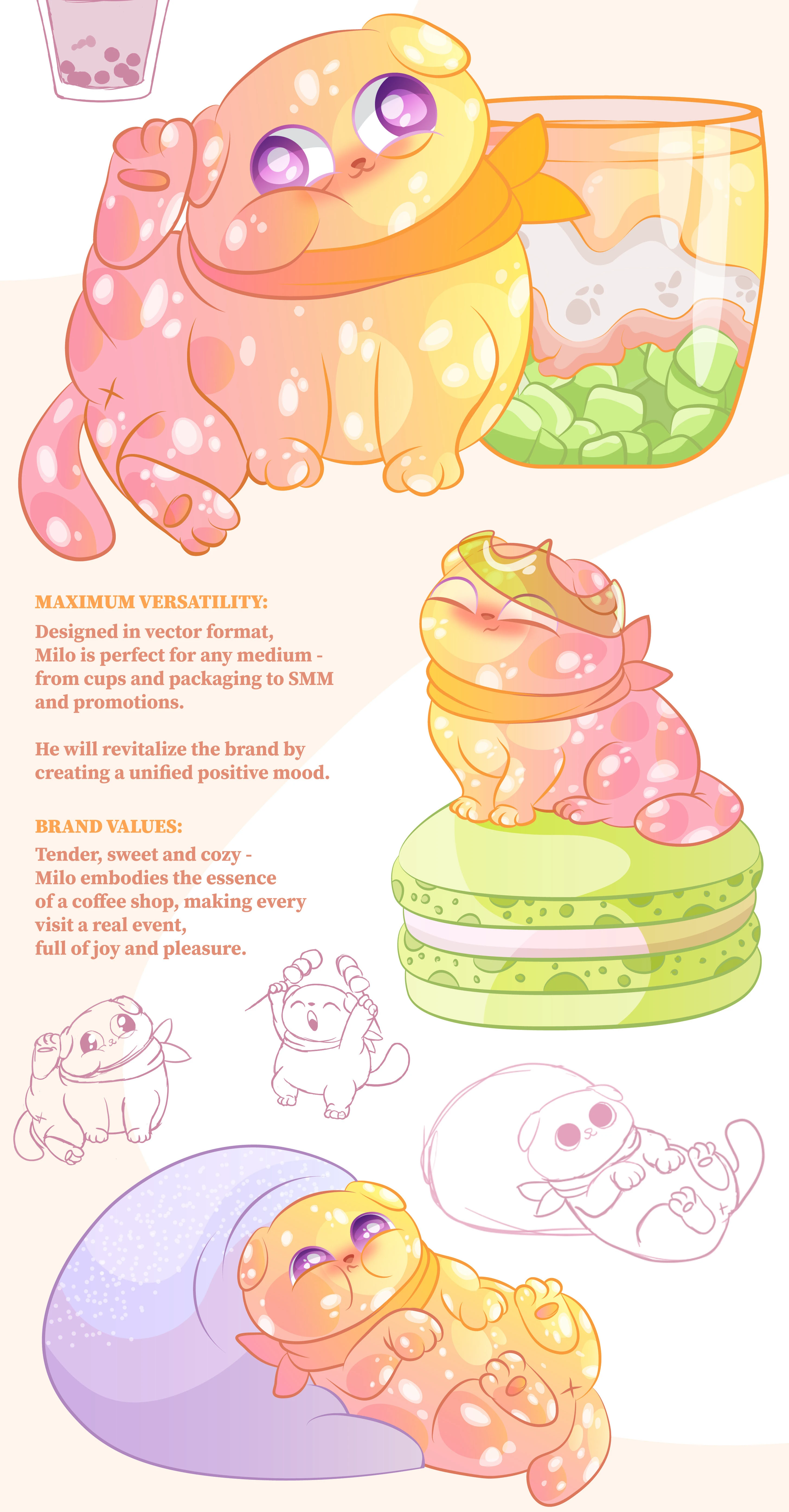 Маскот для корейской кофейни — Изображение №2 — Брендинг, Иллюстрация на Dprofile