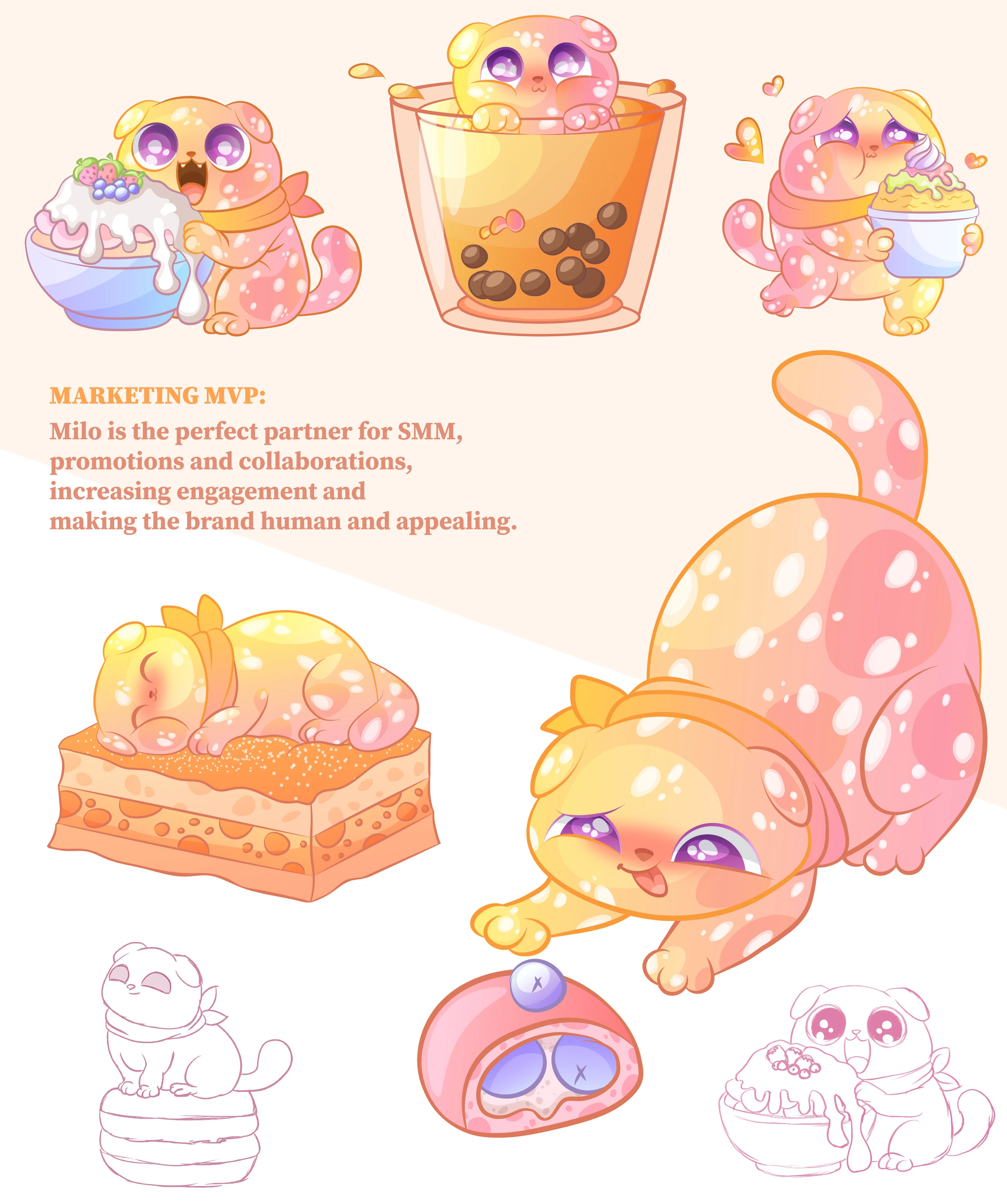 Маскот для корейской кофейни — Изображение №3 — Брендинг, Иллюстрация на Dprofile