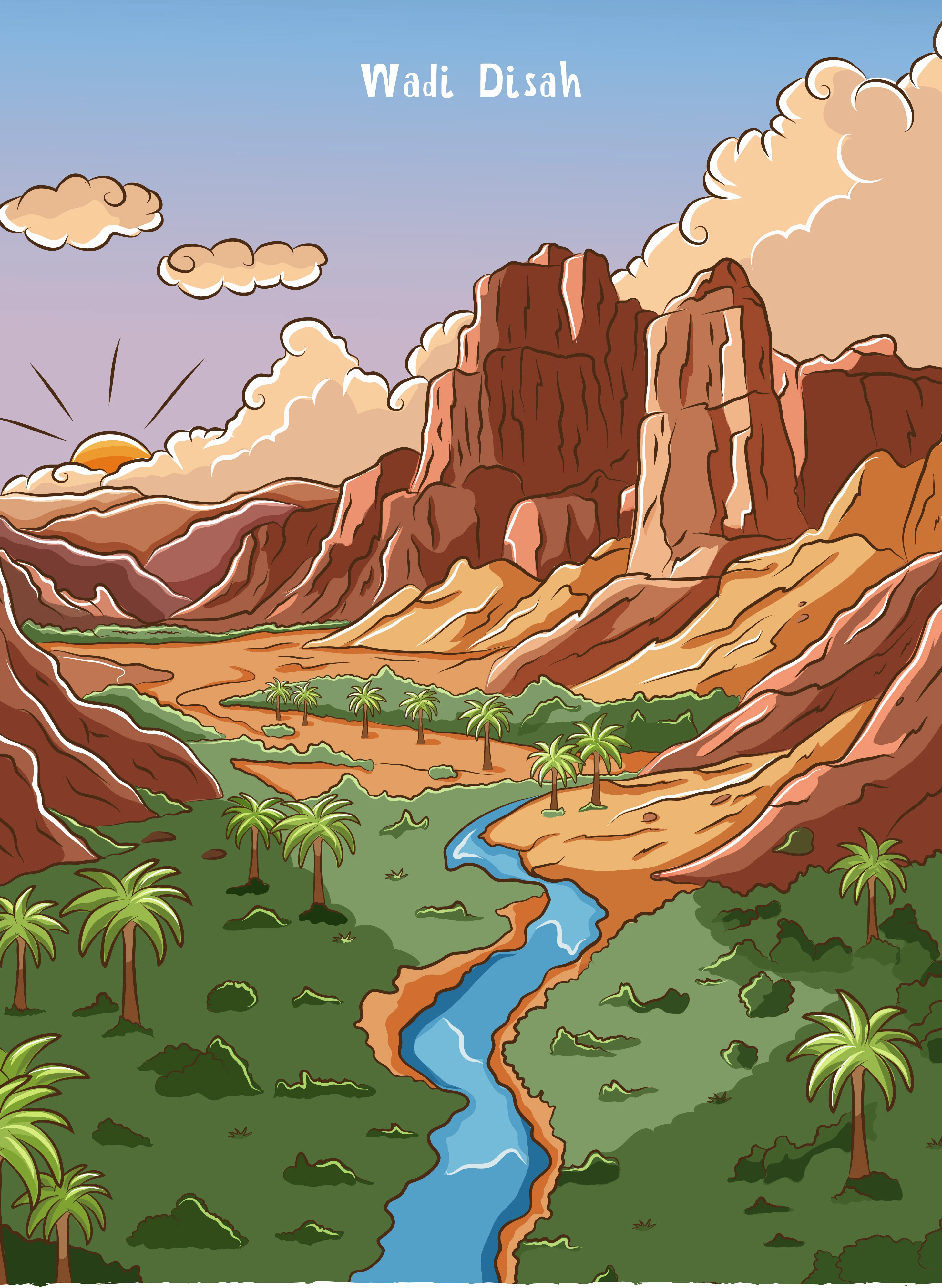 Векторные стикеры с природой Саудовской Аравии — Изображение №2 — Брендинг, Иллюстрация на Dprofile