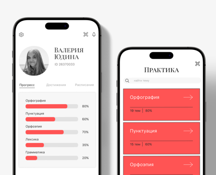 Учебник и приложение по русскому языку на Dprofile
