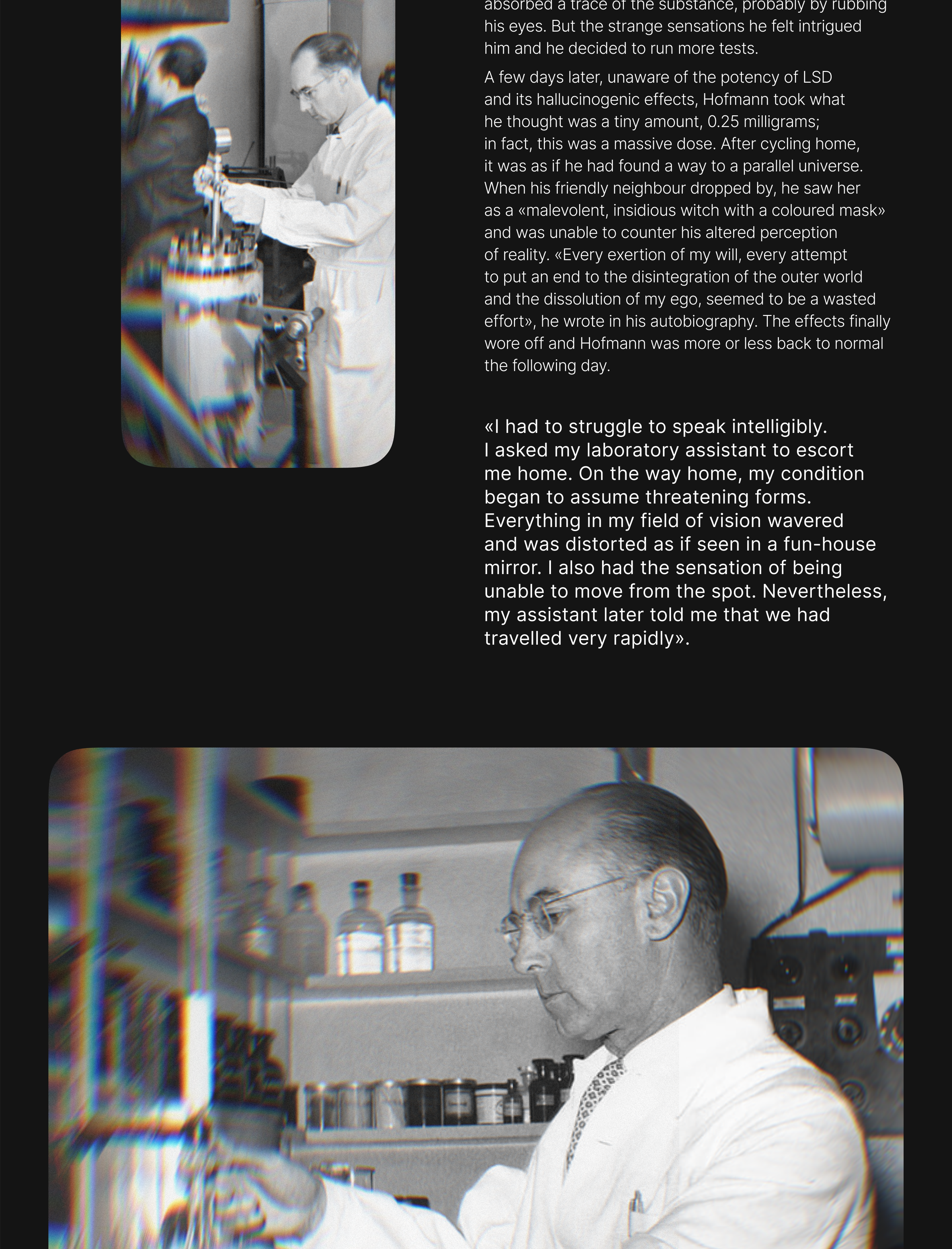 Дизайн статьи об Альберте Хофманне и его открытии — Изображение №3 — Интерфейсы на Dprofile