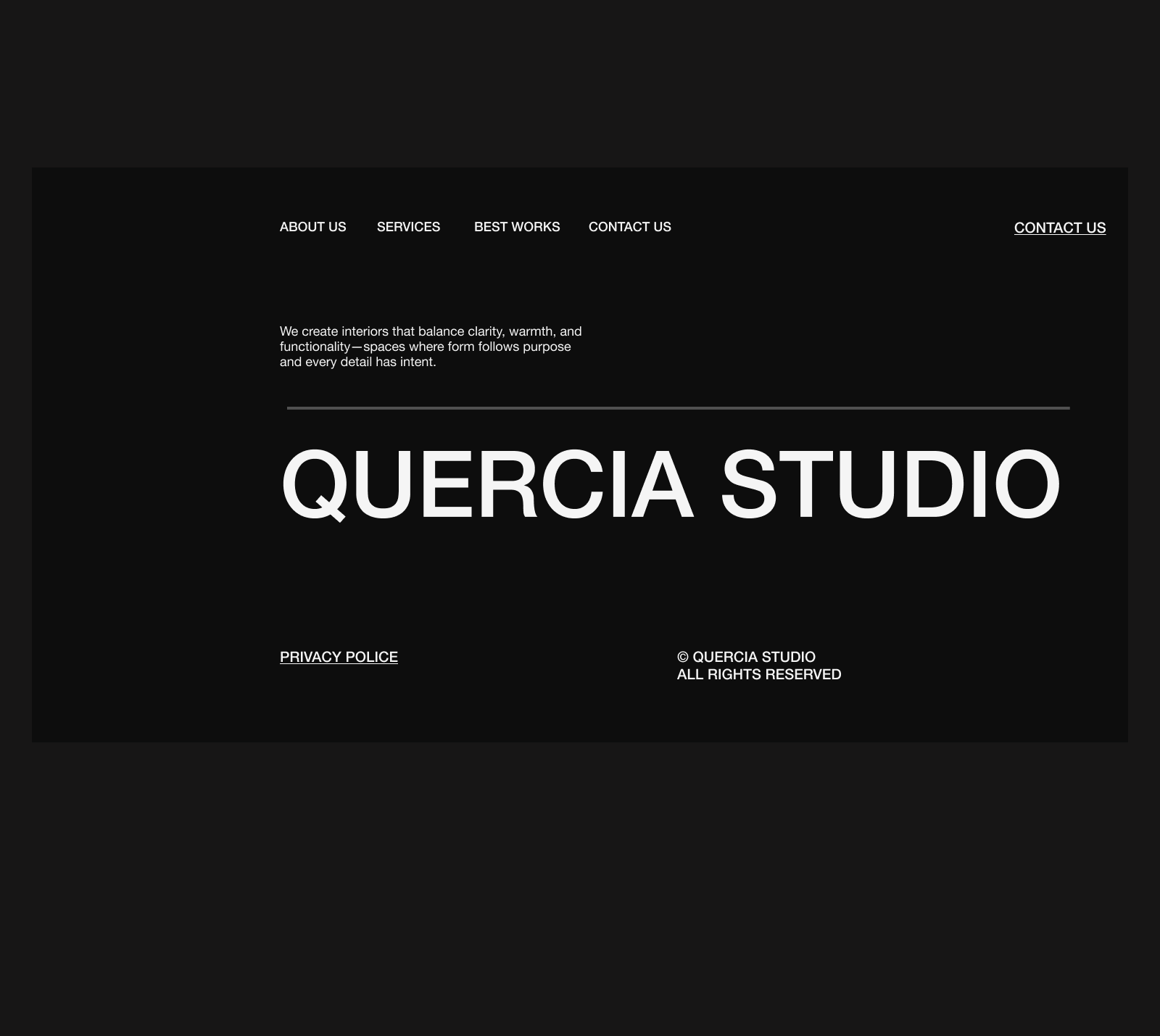 QUERCIA STUDIO - Сайт для студии интерьерного дизайна — Изображение №5 — Интерфейсы, Брендинг на Dprofile