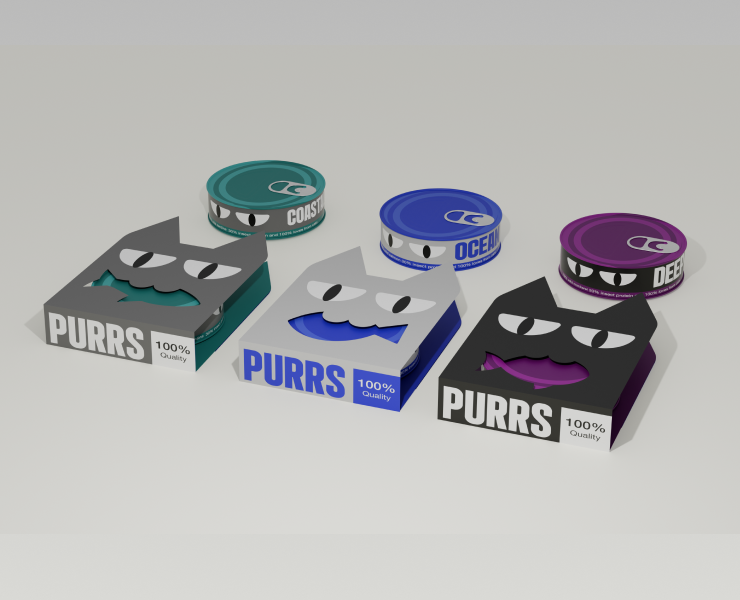 Purrs - упаковка корма для котов — Брендинг, Промдизайн на Dprofile