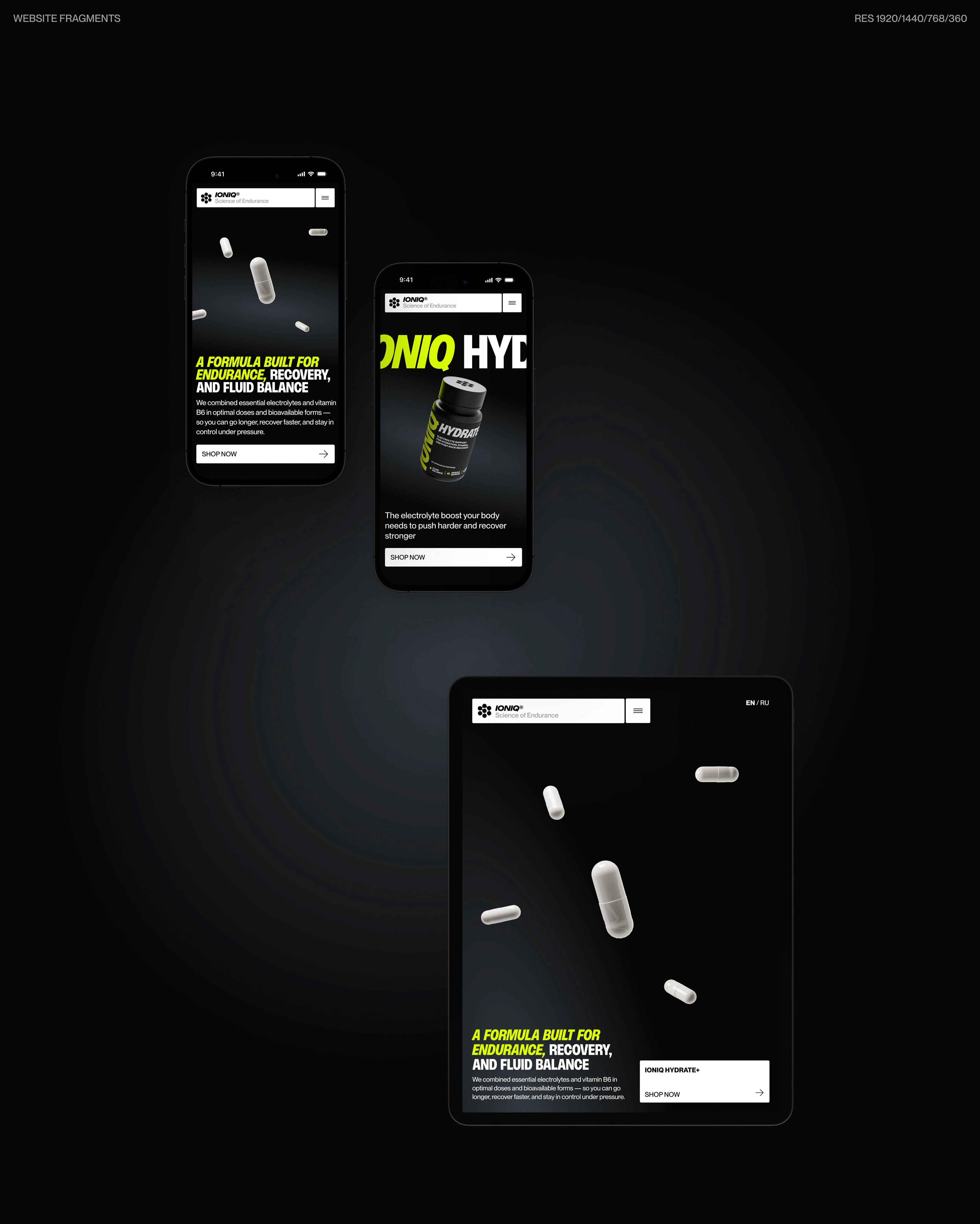 IONIQ® HYDRATE+ — Изображение №8 — Интерфейсы, Брендинг на Dprofile