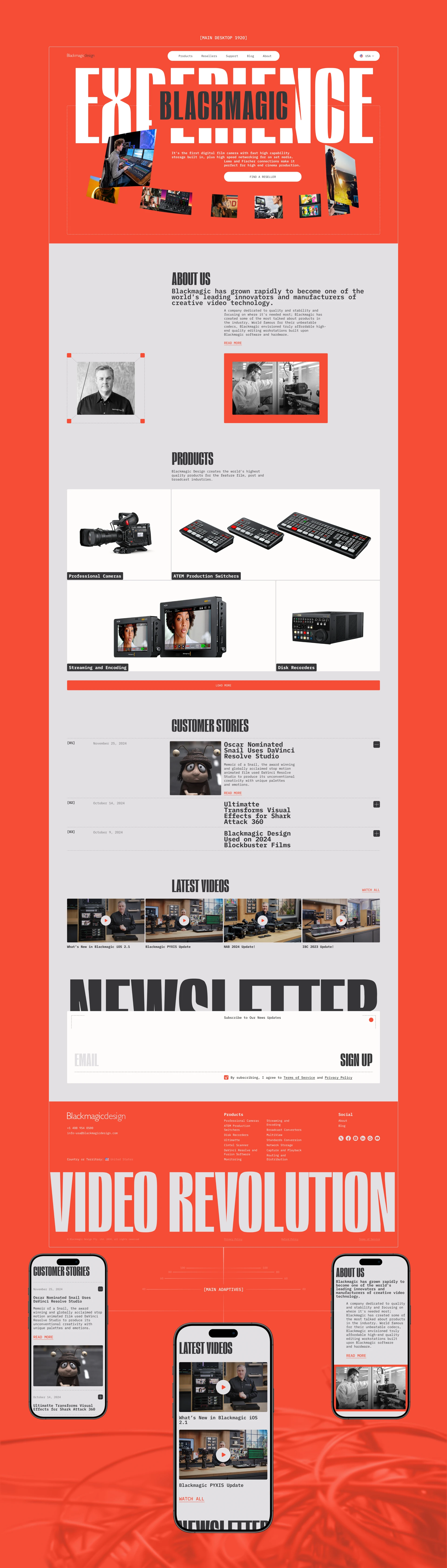 Blackmagic Design | Corporate website concept — Изображение №4 — Интерфейсы, Брендинг на Dprofile
