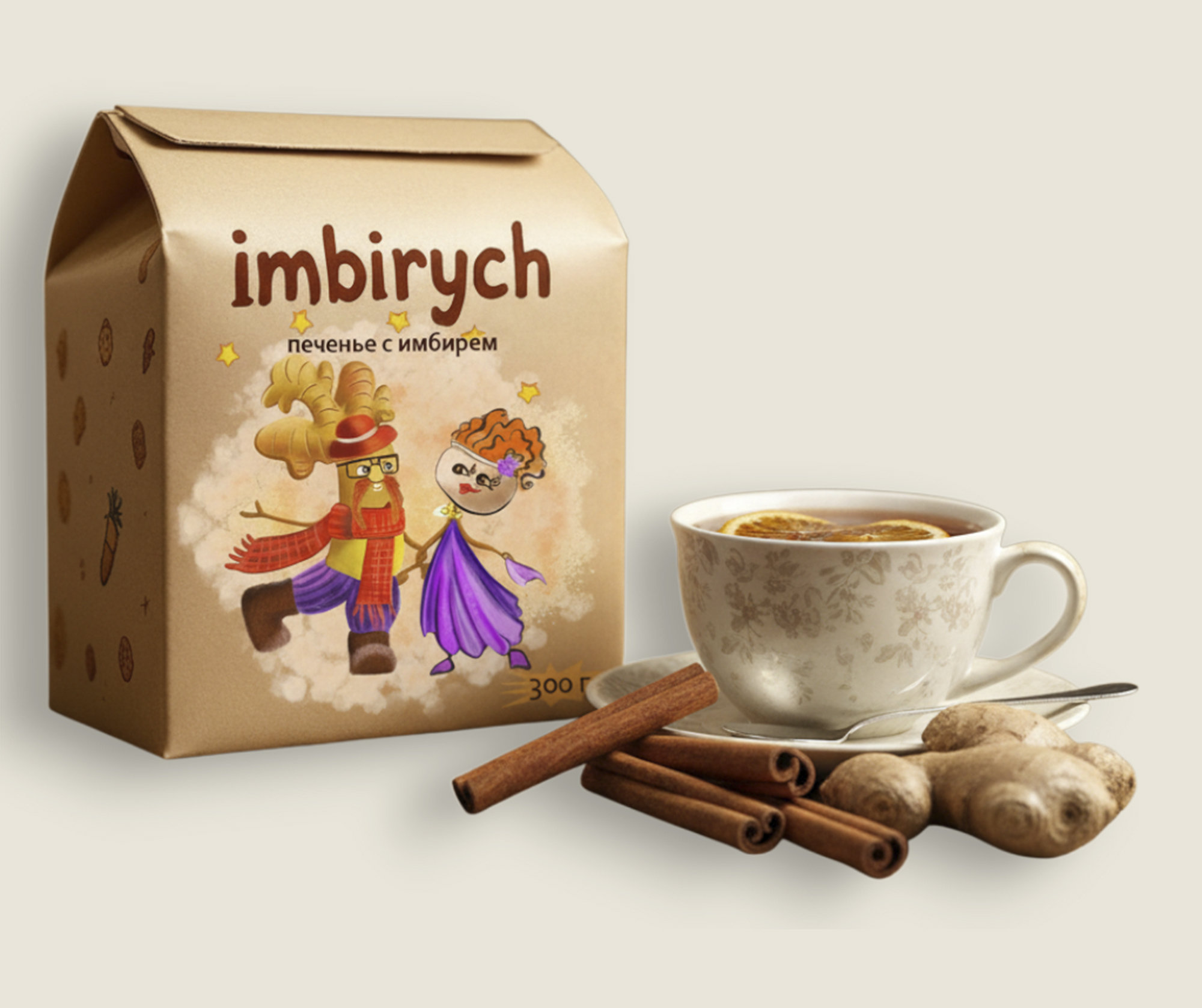 Печенье с имбирём  "Имбирыч" — Изображение №3 — Брендинг, Иллюстрация на Dprofile