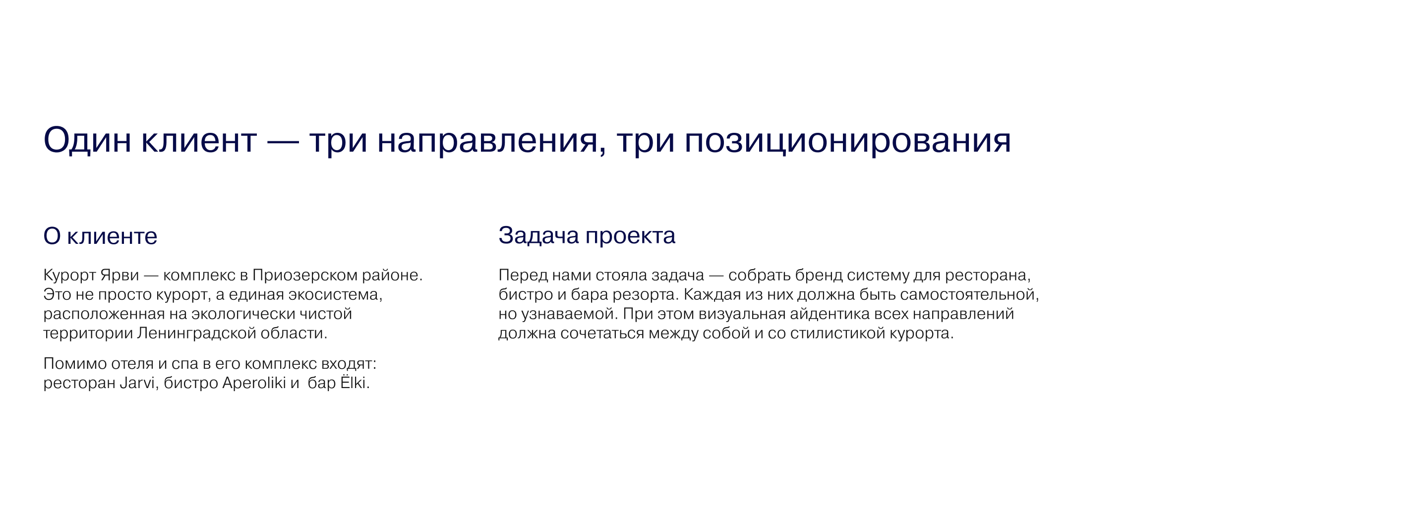Ярви Резорт: ресторан, бистро и бар | Брендинг — Изображение №1 — Брендинг на Dprofile