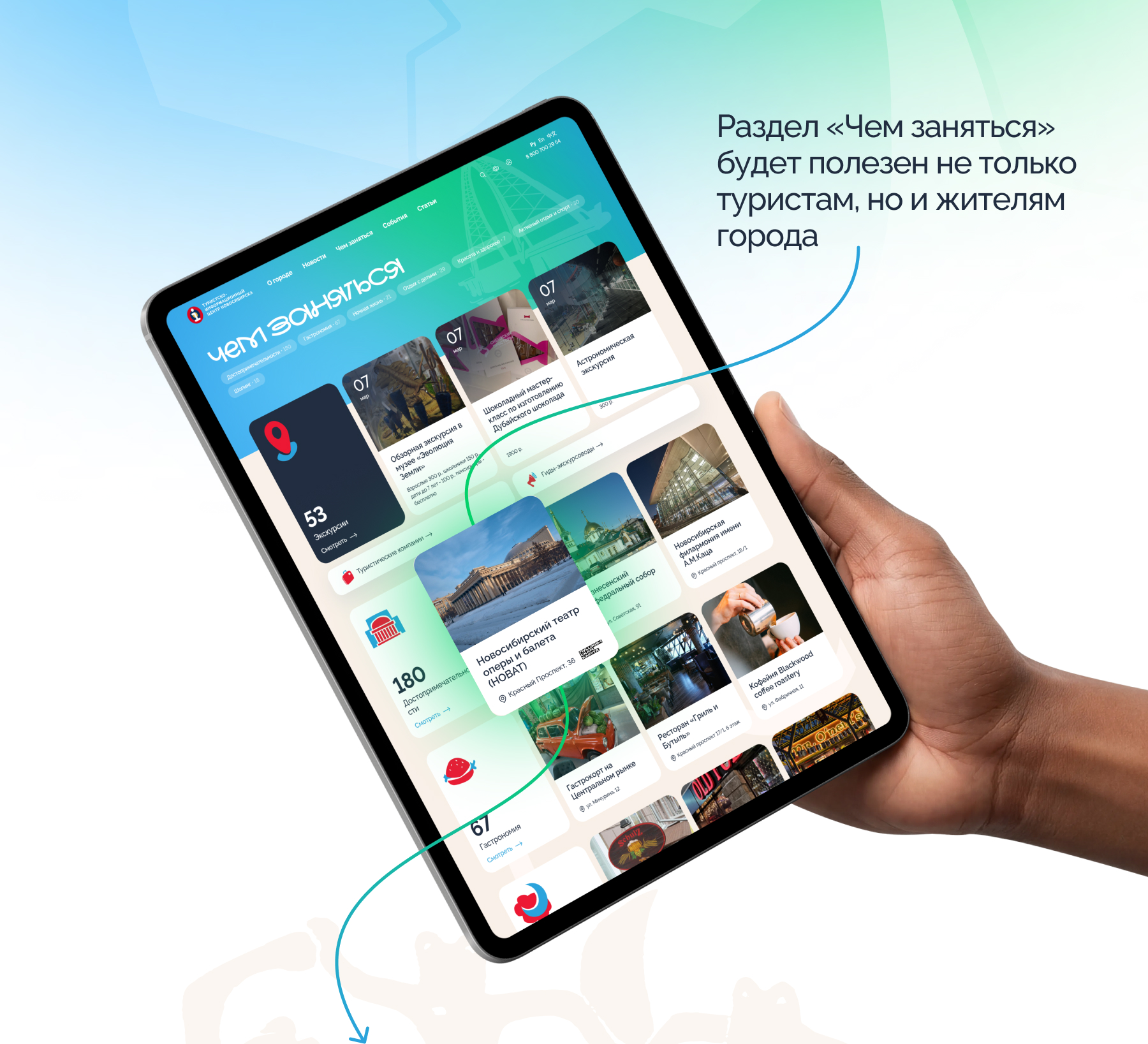 Туристический портал Новосибирска — Изображение №5 — Интерфейсы, Брендинг на Dprofile