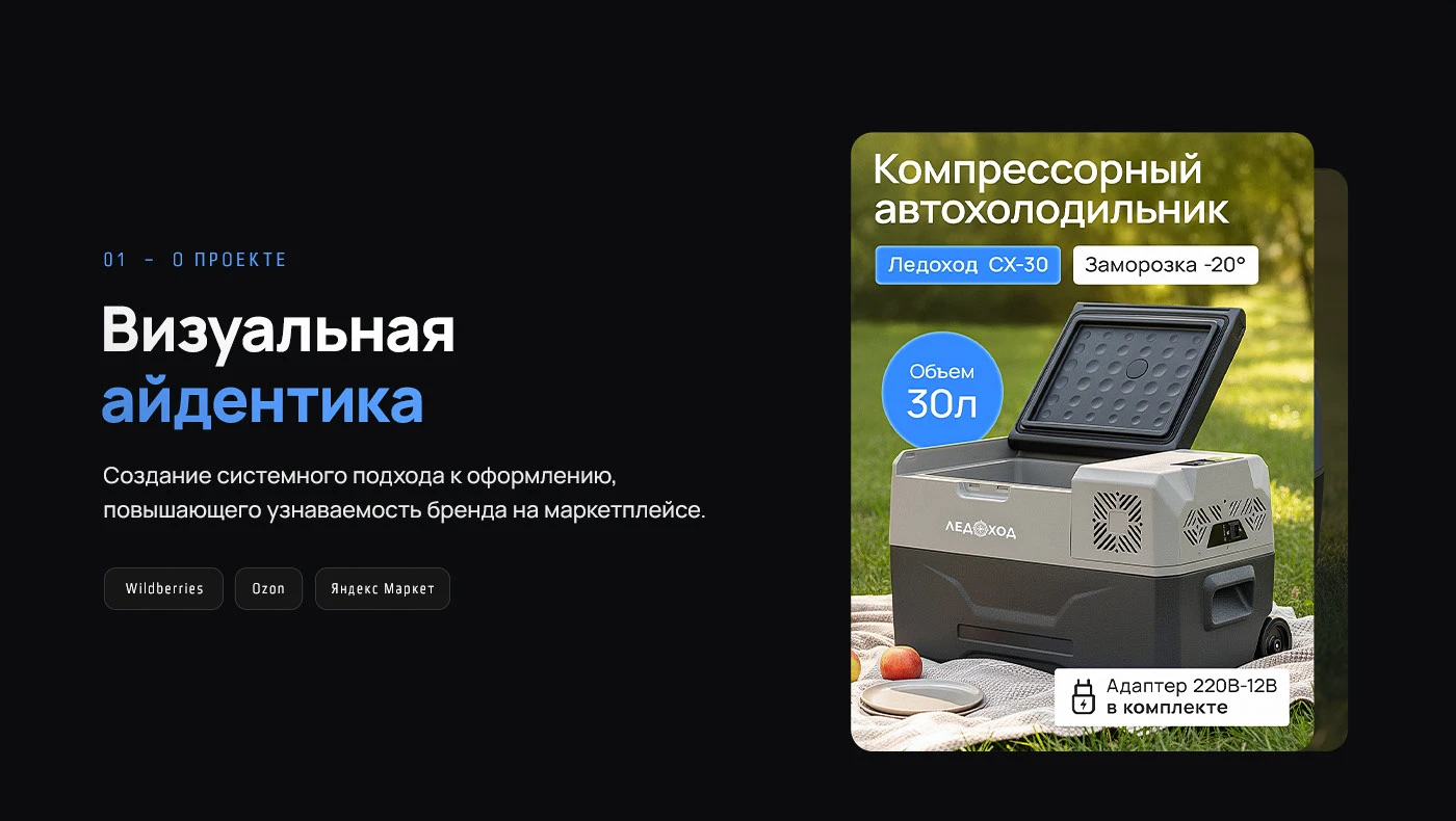 Ледоход — дизайн карточек автохолодильников | Ozon/WB — Изображение №1 — Маркетинг, Нейро на Dprofile