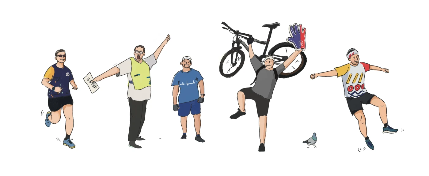 Виммельбух открытка к дню рождения парковых забегов в Динамо — Изображение №12 — Иллюстрация на Dprofile