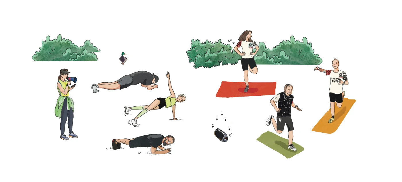 Виммельбух открытка к дню рождения парковых забегов в Динамо — Изображение №6 — Иллюстрация на Dprofile