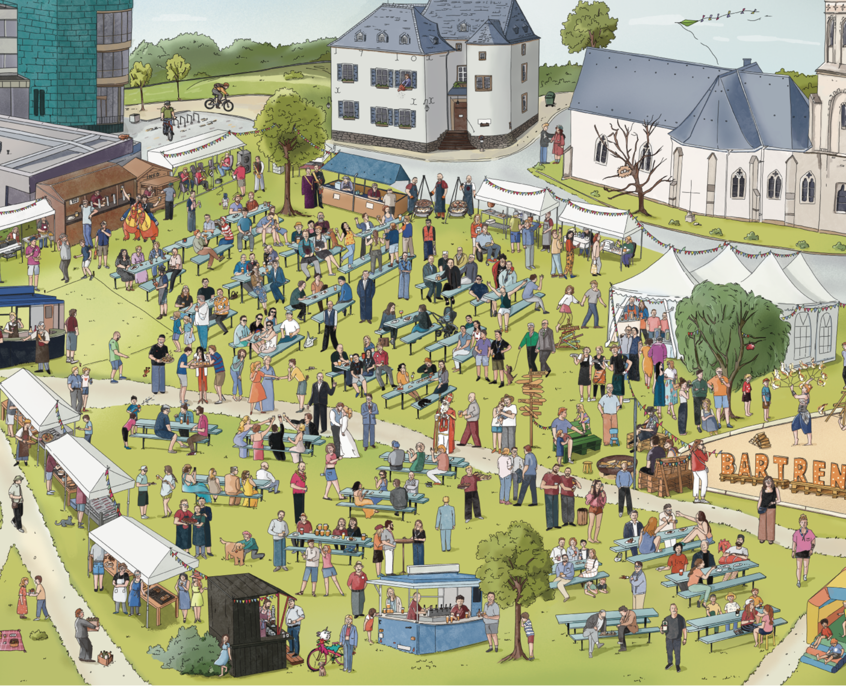 Виммельбух по фестивалю в Люксенбурге — Иллюстрация, Маркетинг на Dprofile