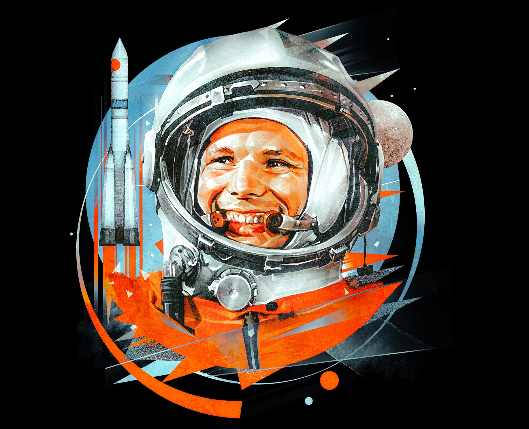 ГАГАРИН — Иллюстрация, Графика на Dprofile