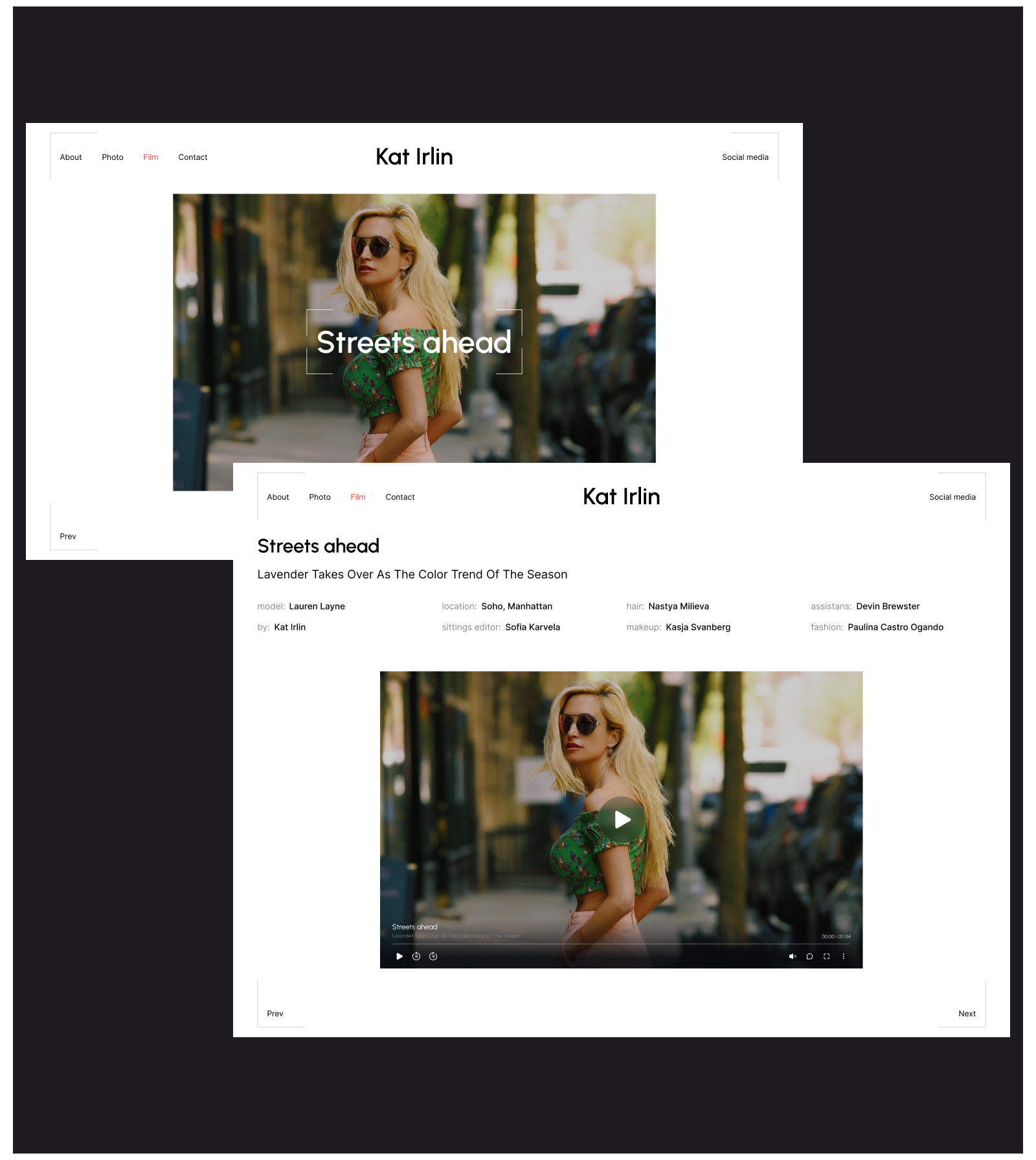 Kat Irlin. Photographer and filmmaker — Изображение №10 — Интерфейсы, Анимация на Dprofile