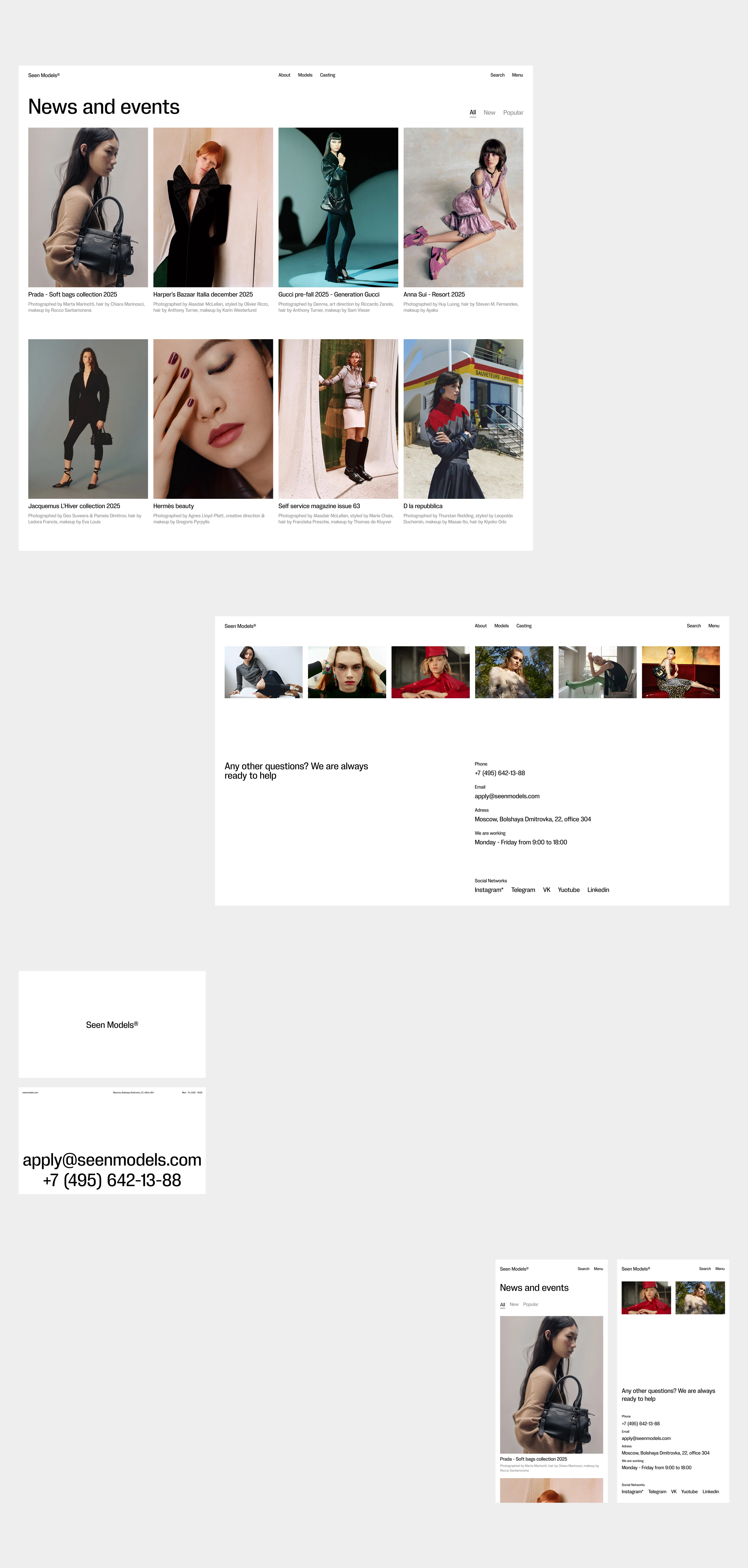 Seen Models | Modeling agency — Изображение №21 — Интерфейсы, Анимация на Dprofile