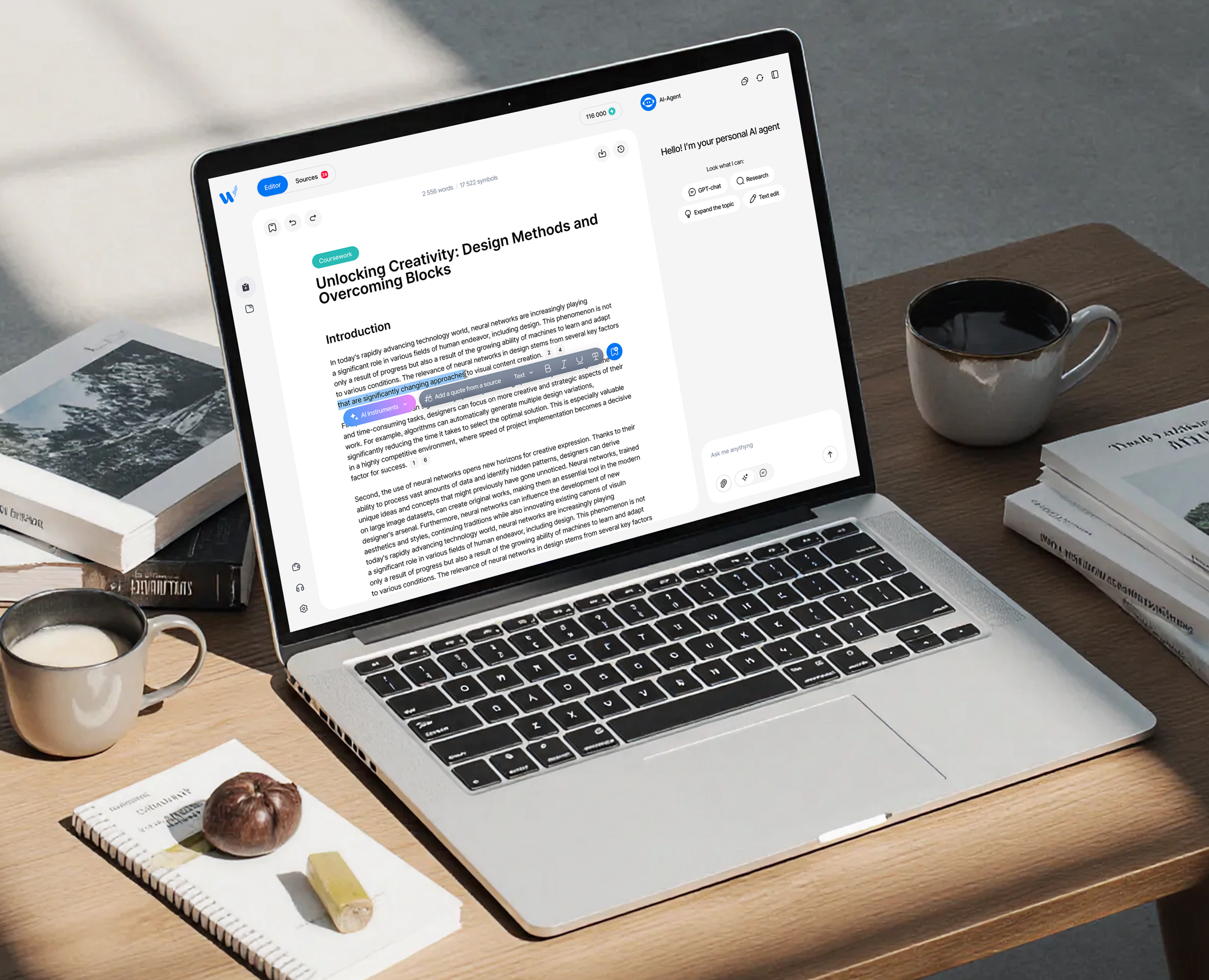 Wordybot — AI-Writing Tool | UX/UI Design на Dprofile