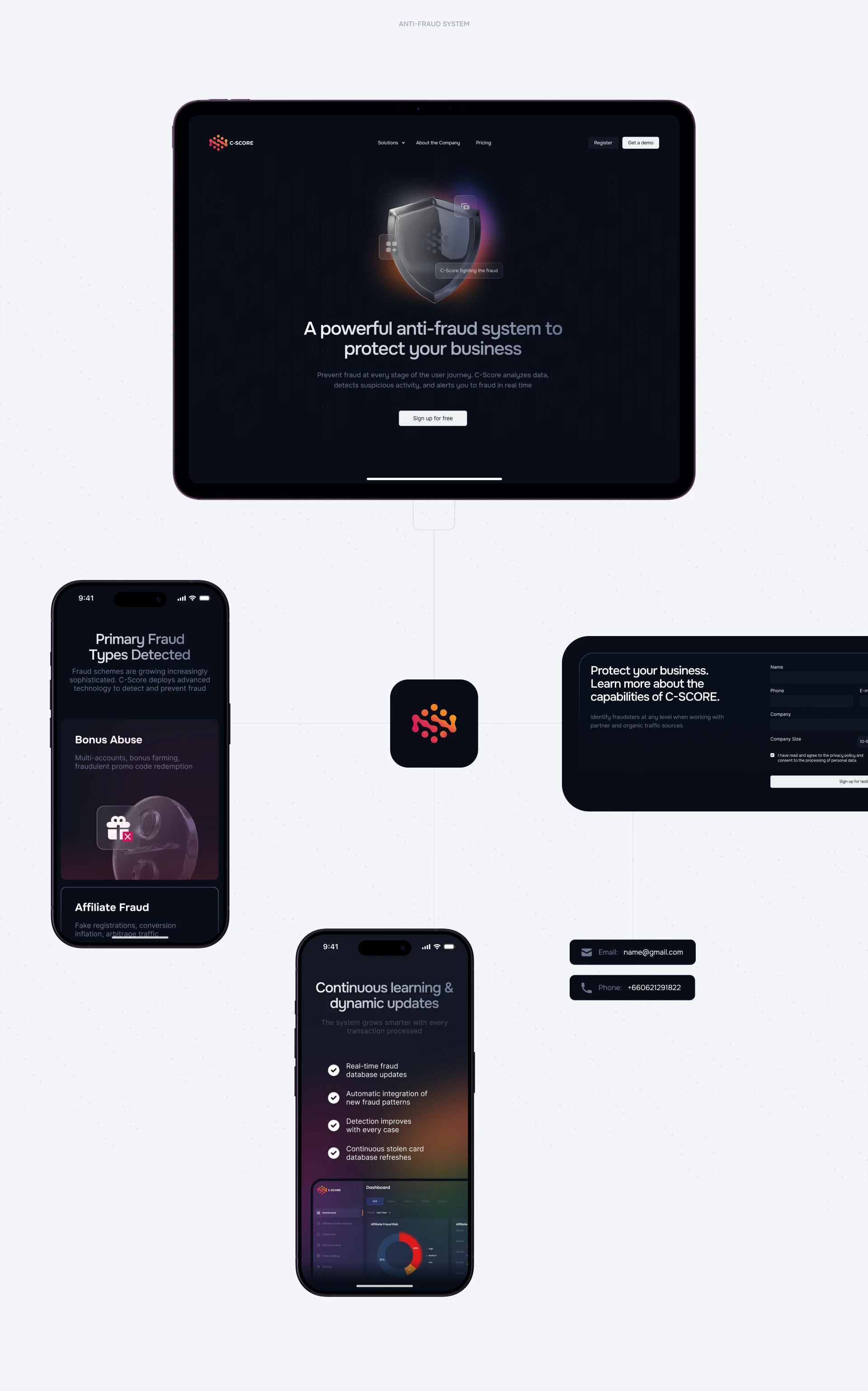 C-SCORE — дизайн сайта для AI anti-fraud платформы для iGam… — Изображение №12 — Интерфейсы, Анимация на Dprofile