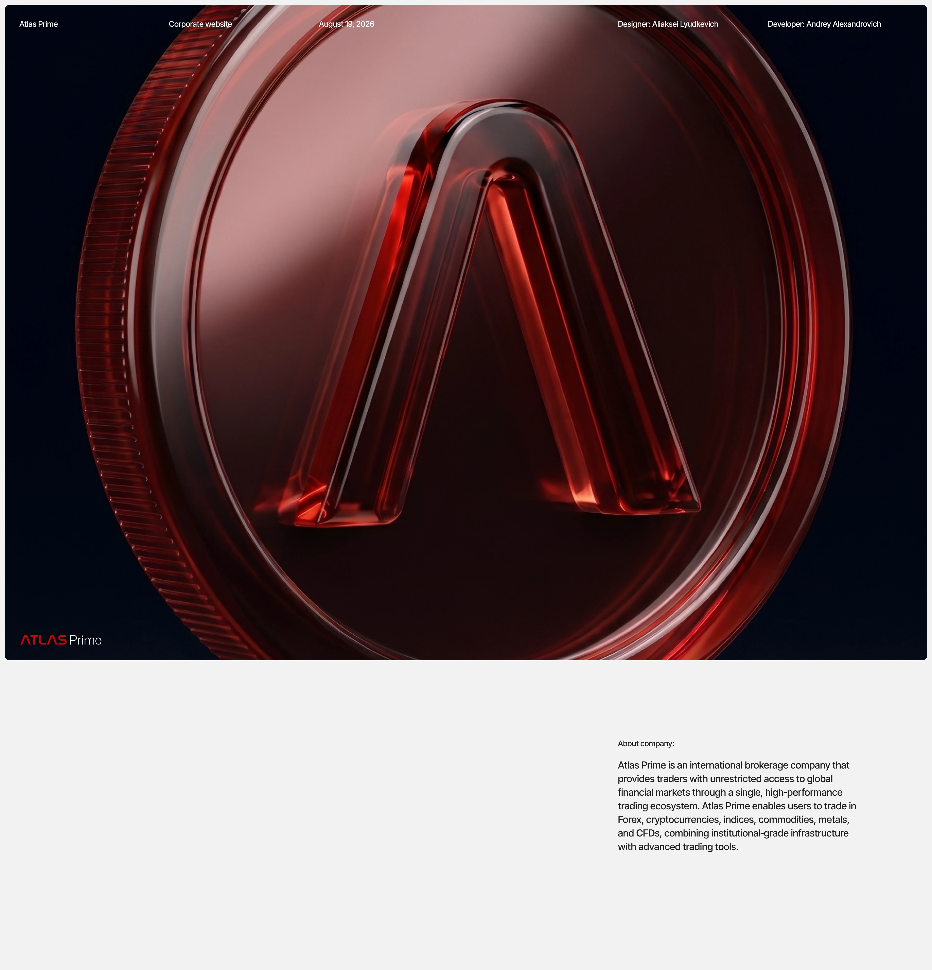 Atlas Prime. Broker. Corporate website — Изображение №1 — Интерфейсы, Нейро на Dprofile