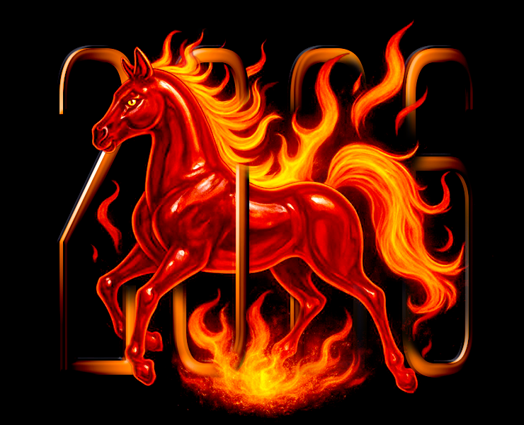 2026 // Horse On Fire — Иллюстрация, Графика на Dprofile