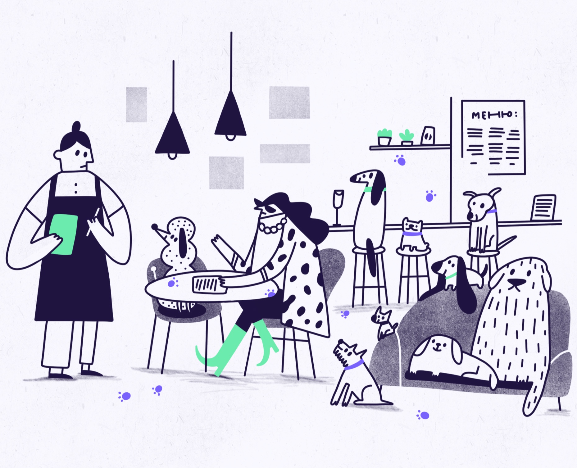 Правила поведения в кафе от Dog-friendly Map — Иллюстрация, Графика на Dprofile