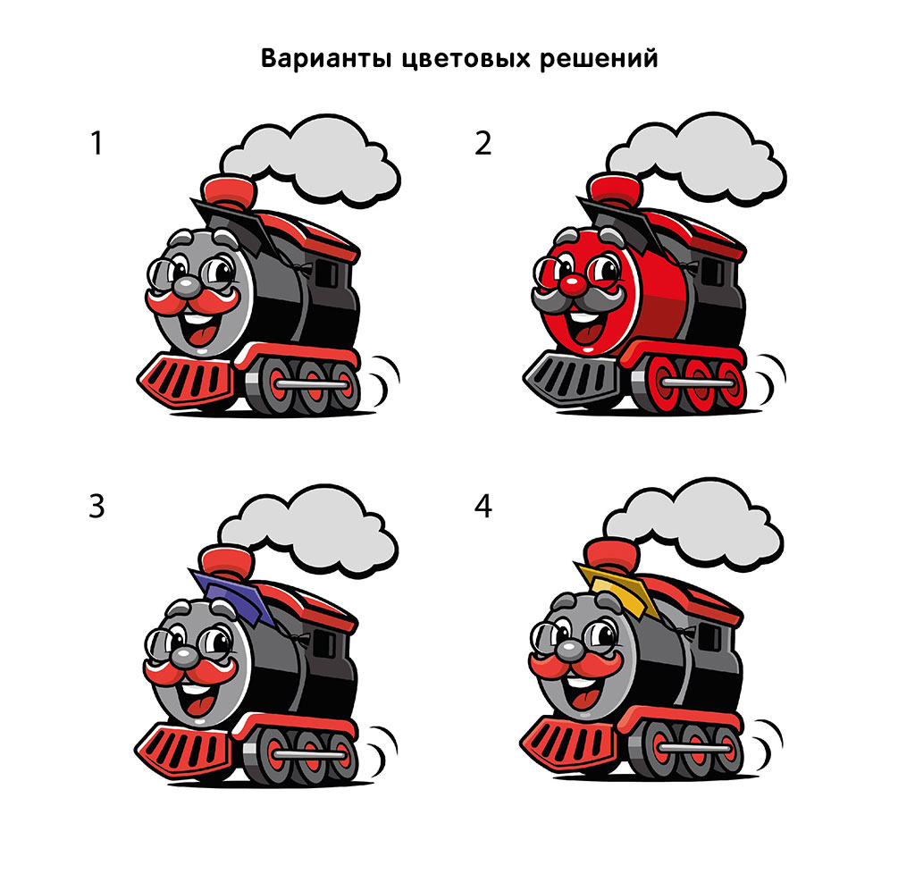 Персонаж для онлайн-сервиса Паровозыч — Изображение №5 — Брендинг, Иллюстрация на Dprofile