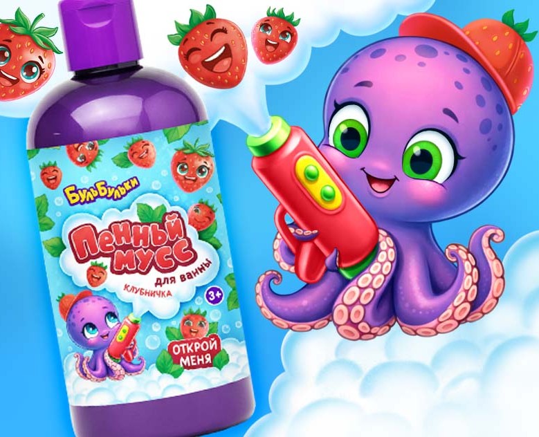 Разработка этикетки для пены для ванны — Брендинг, Иллюстрация на Dprofile