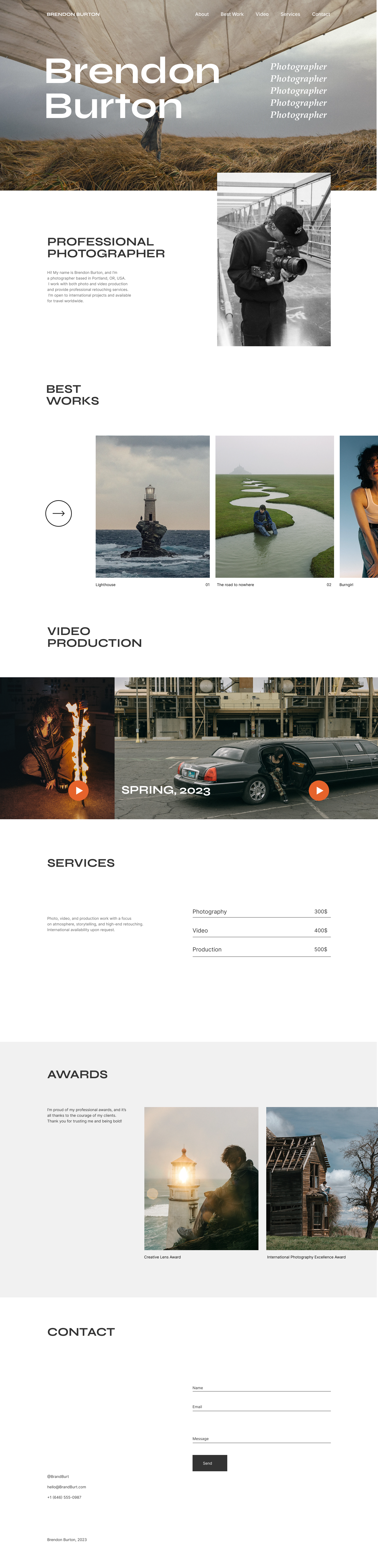 Лендинг для фотографа — Изображение №1 — Интерфейсы на Dprofile