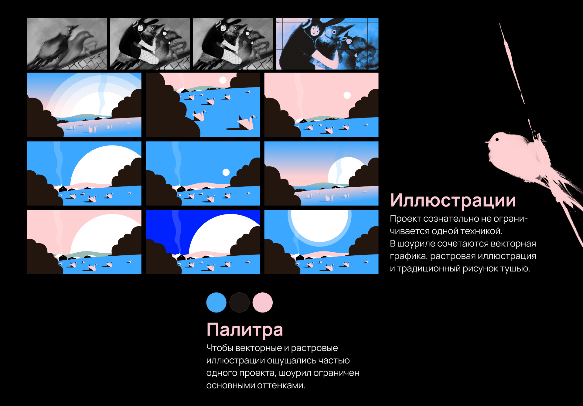 ПТИЦЫ | ИЛЛЮСТРАТИВНЫЙ МОУШЕН-ШОУРИЛ — Изображение №4 — Иллюстрация, Анимация на Dprofile