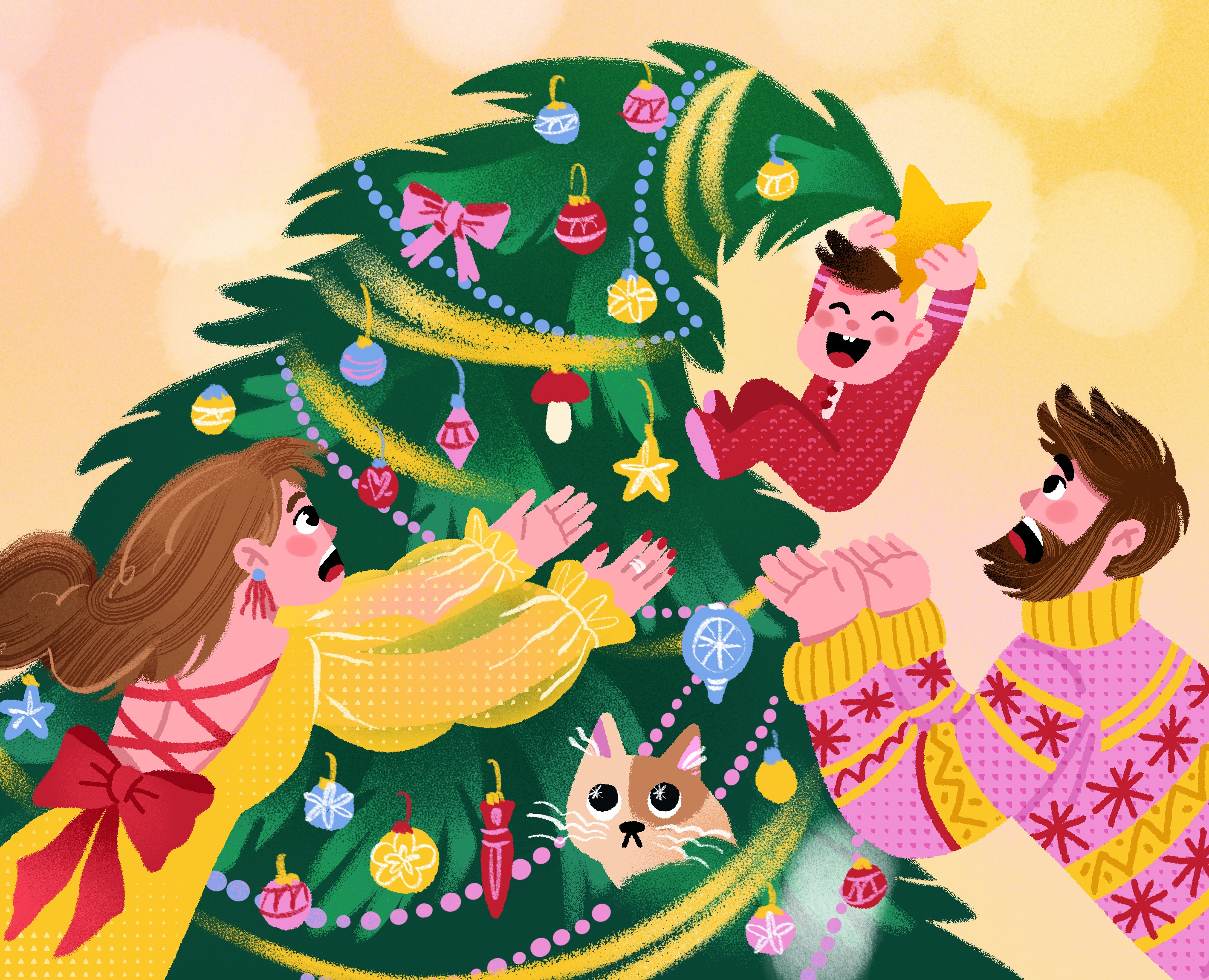 Иллюстрации для новогоднего веб-проекта НЭНxWeleda на Dprofile
