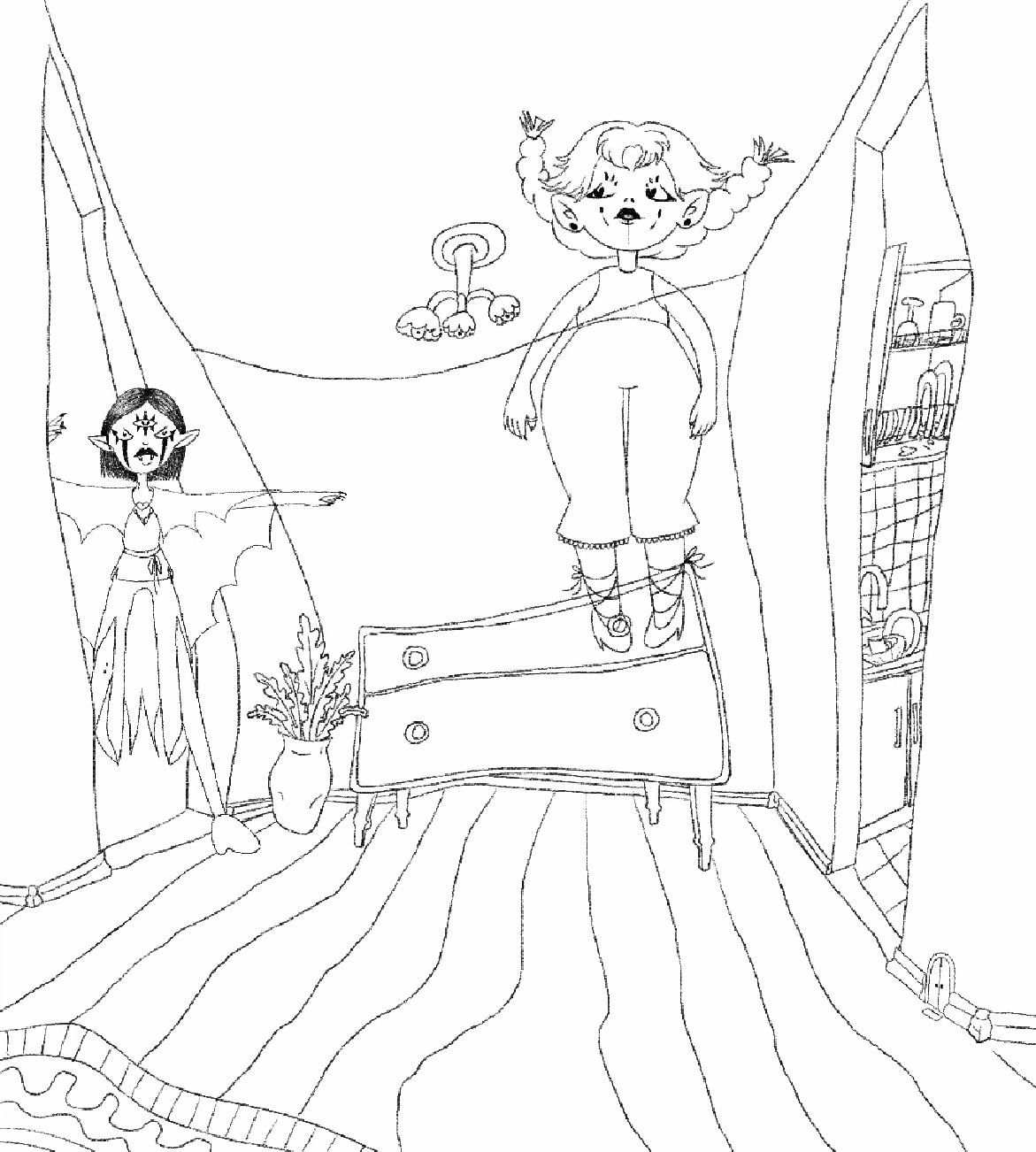 Иллюстрация «Кот, ведьма и немного хаоса» — Изображение №4 — Иллюстрация на Dprofile