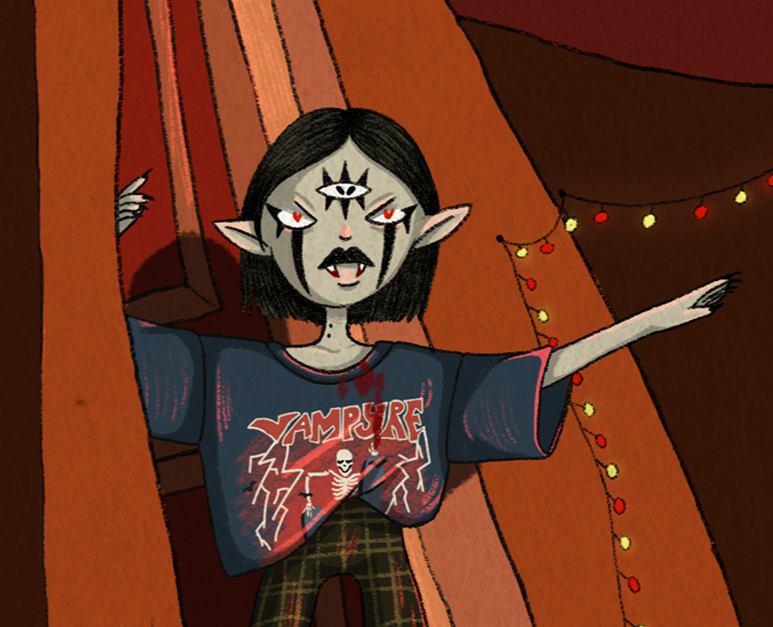 Иллюстрация «Кот, ведьма и немного хаоса» на Dprofile