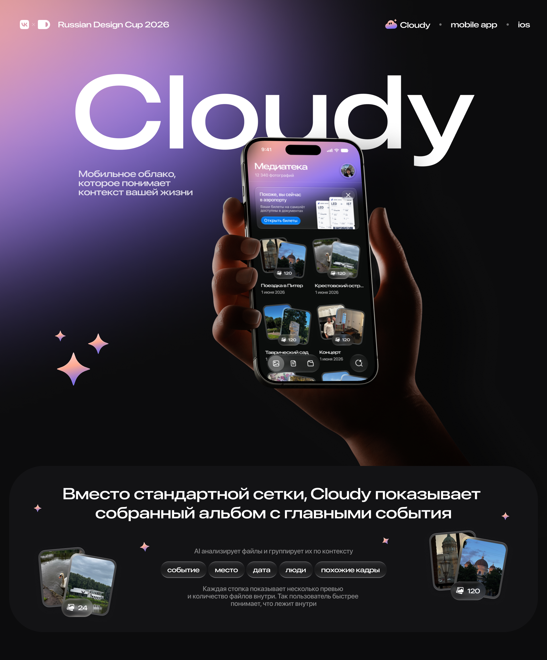 Cloudy — мобильное облако | RDC'26 — Изображение №1 — Интерфейсы на Dprofile