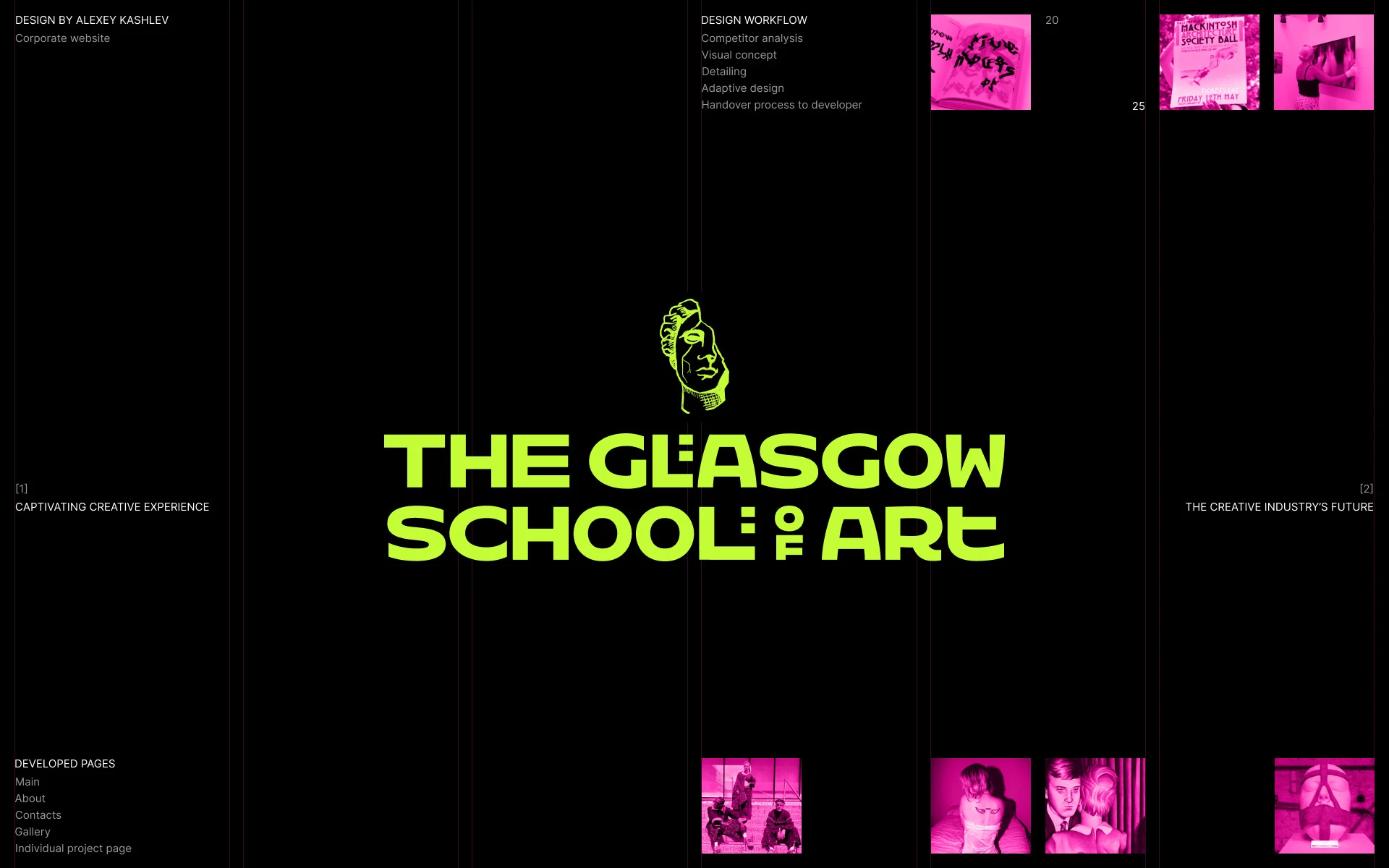Сайт для школы искусств «The Glasgow School Of Art» — Изображение №1 — Интерфейсы на Dprofile
