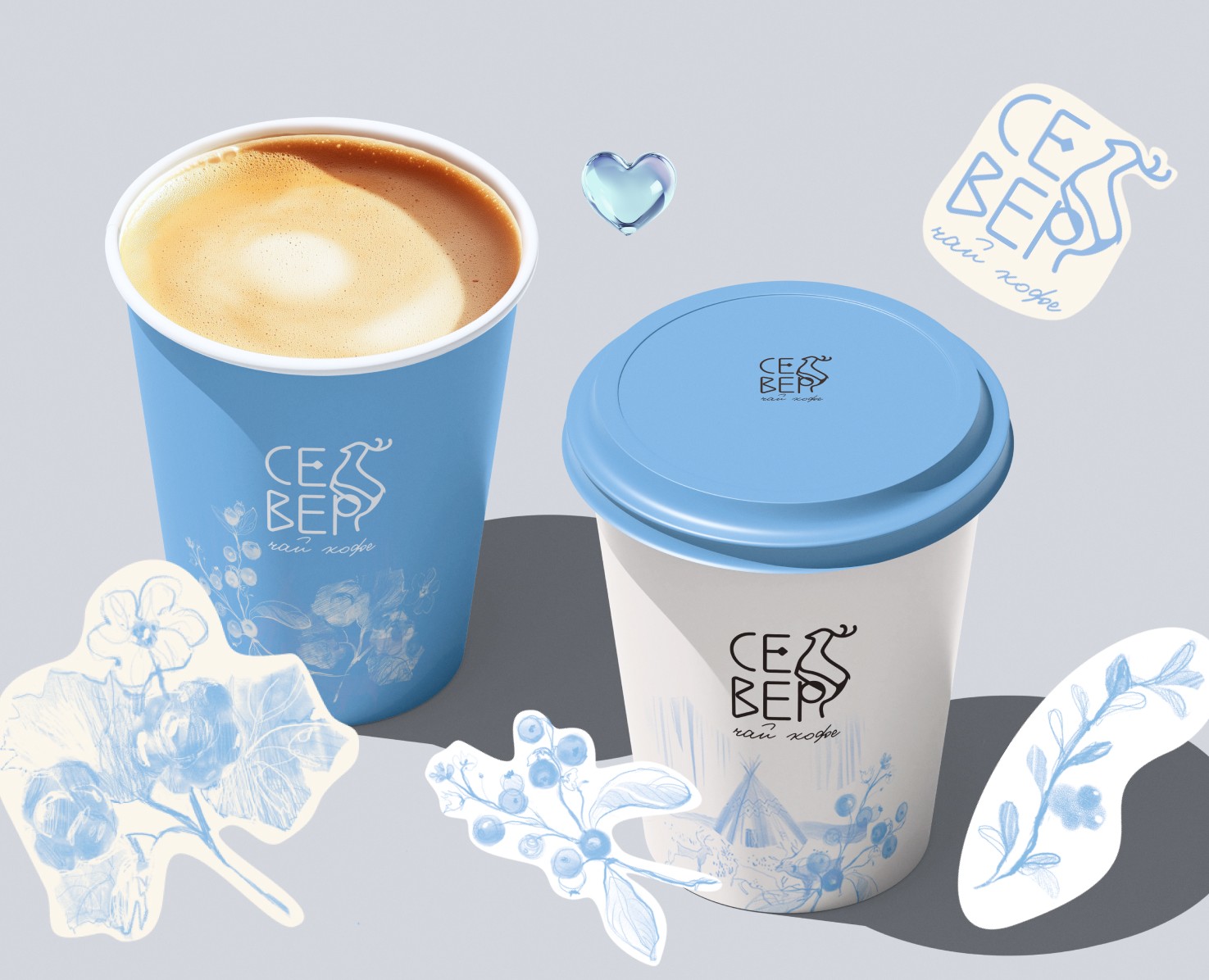 Айдентика кофейни «Север» на Dprofile