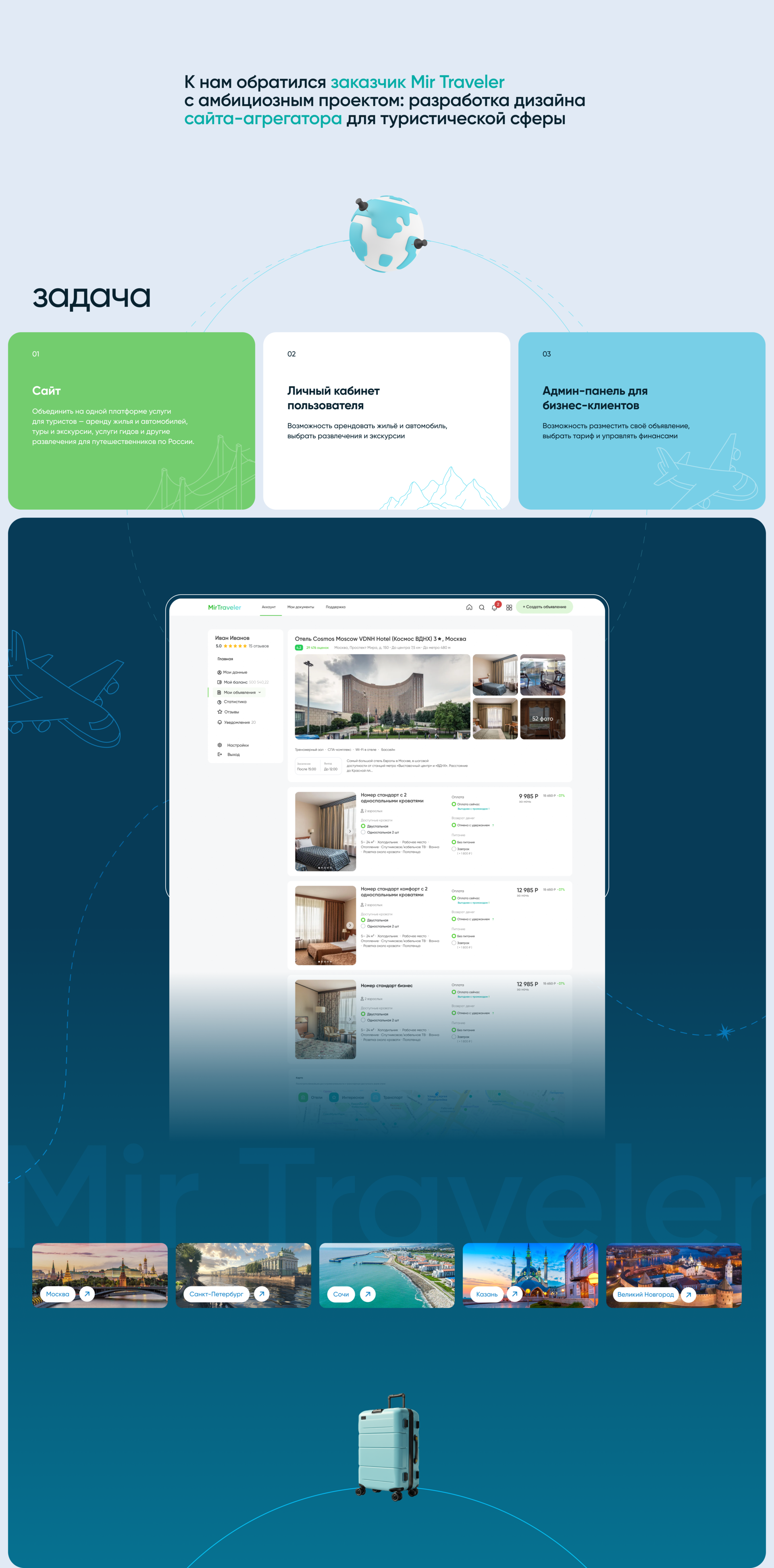 Дизайн туристического сайта-агрегатора Mir Traveler — Изображение №2 — Интерфейсы, Графика на Dprofile