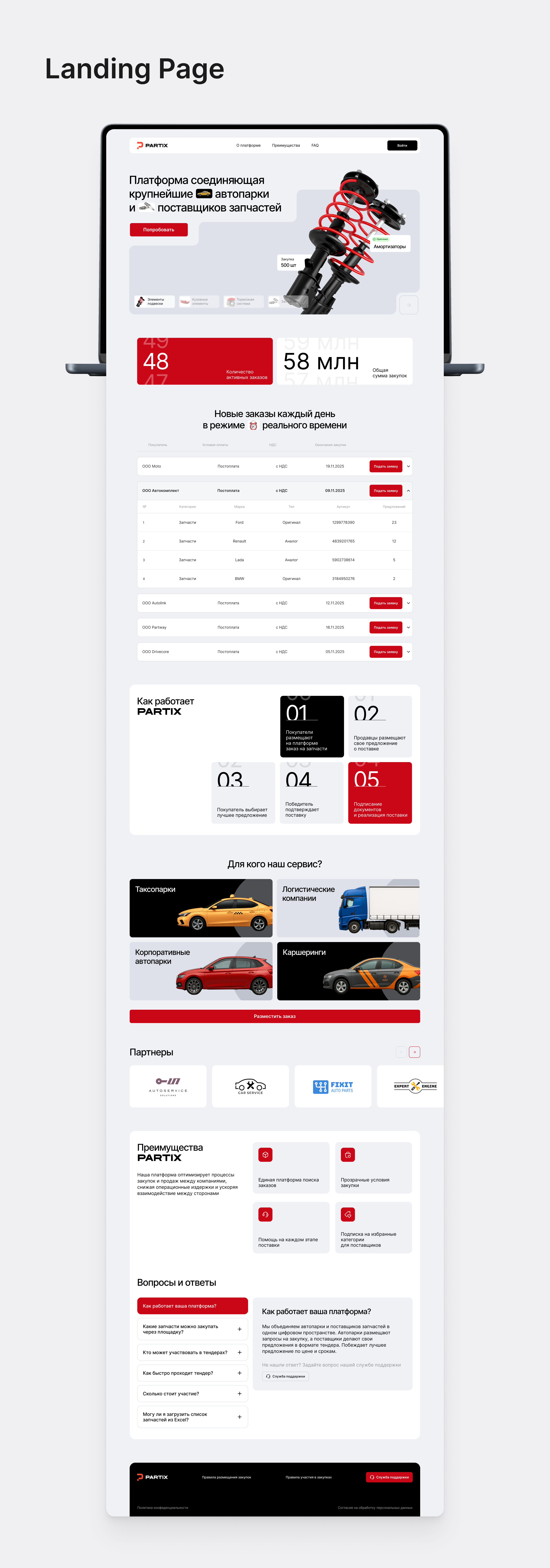 PARTIX Сервис аукционной закупки и продажи запчастей — Изображение №10 — Интерфейсы на Dprofile