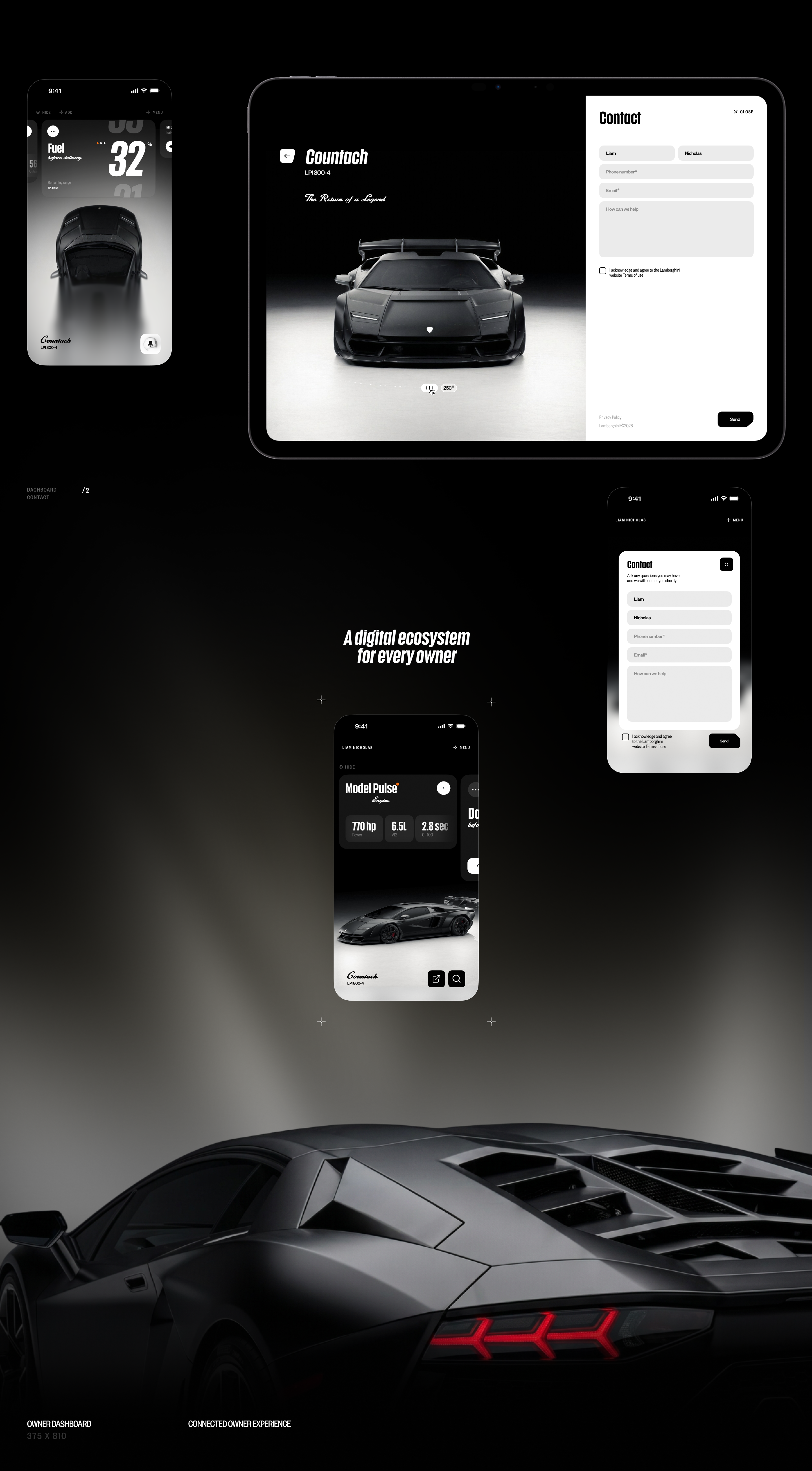 Lamborghini // Digital Experience Concept — Изображение №12 — Интерфейсы, Брендинг на Dprofile