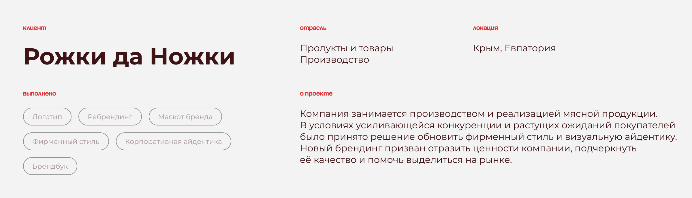 Рожки да Ножки | Брендинг мясного магазина — Изображение №1 — Брендинг на Dprofile