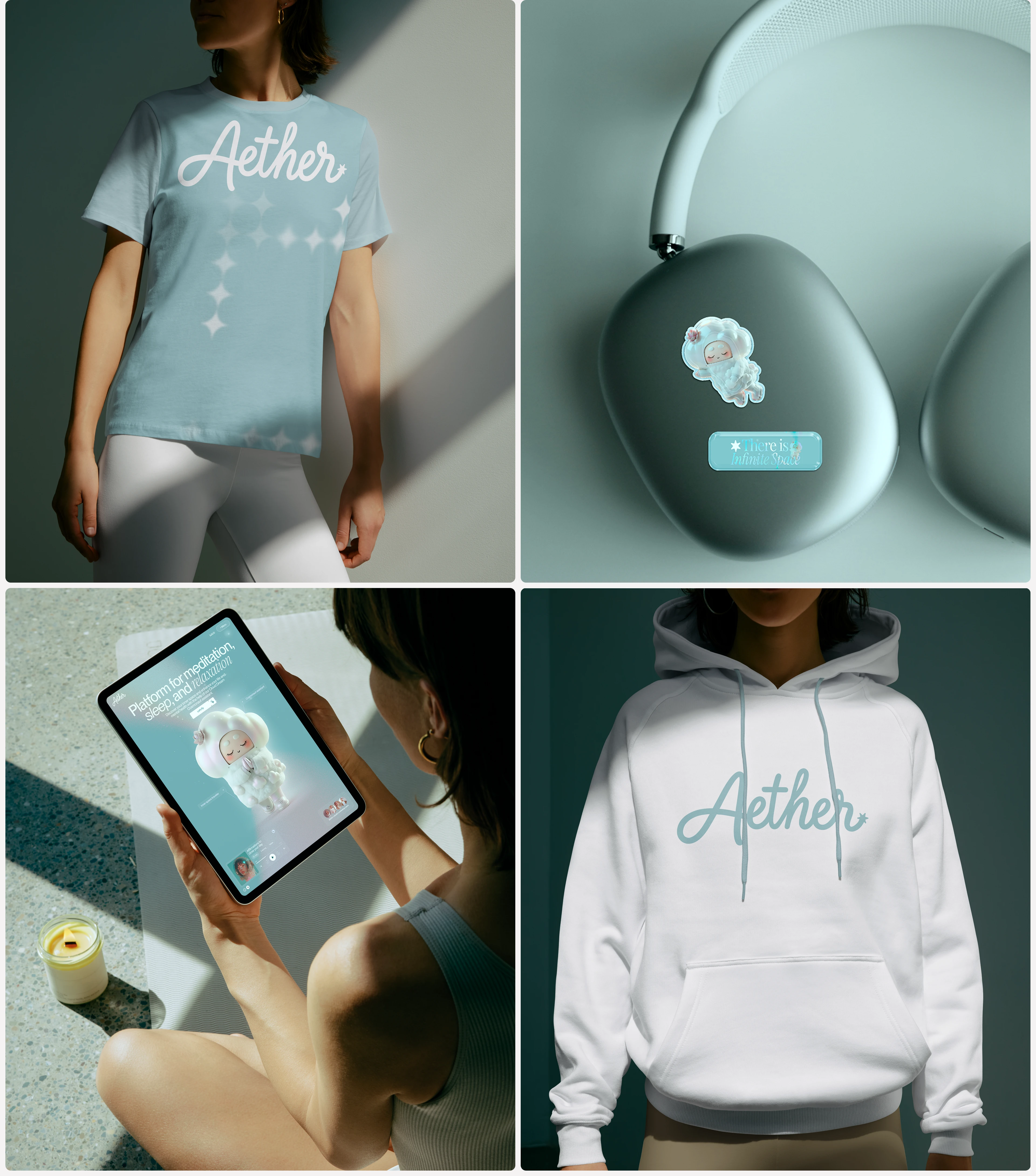 Aether | Brand identity for wellness app — Изображение №9 — Брендинг, Нейро на Dprofile