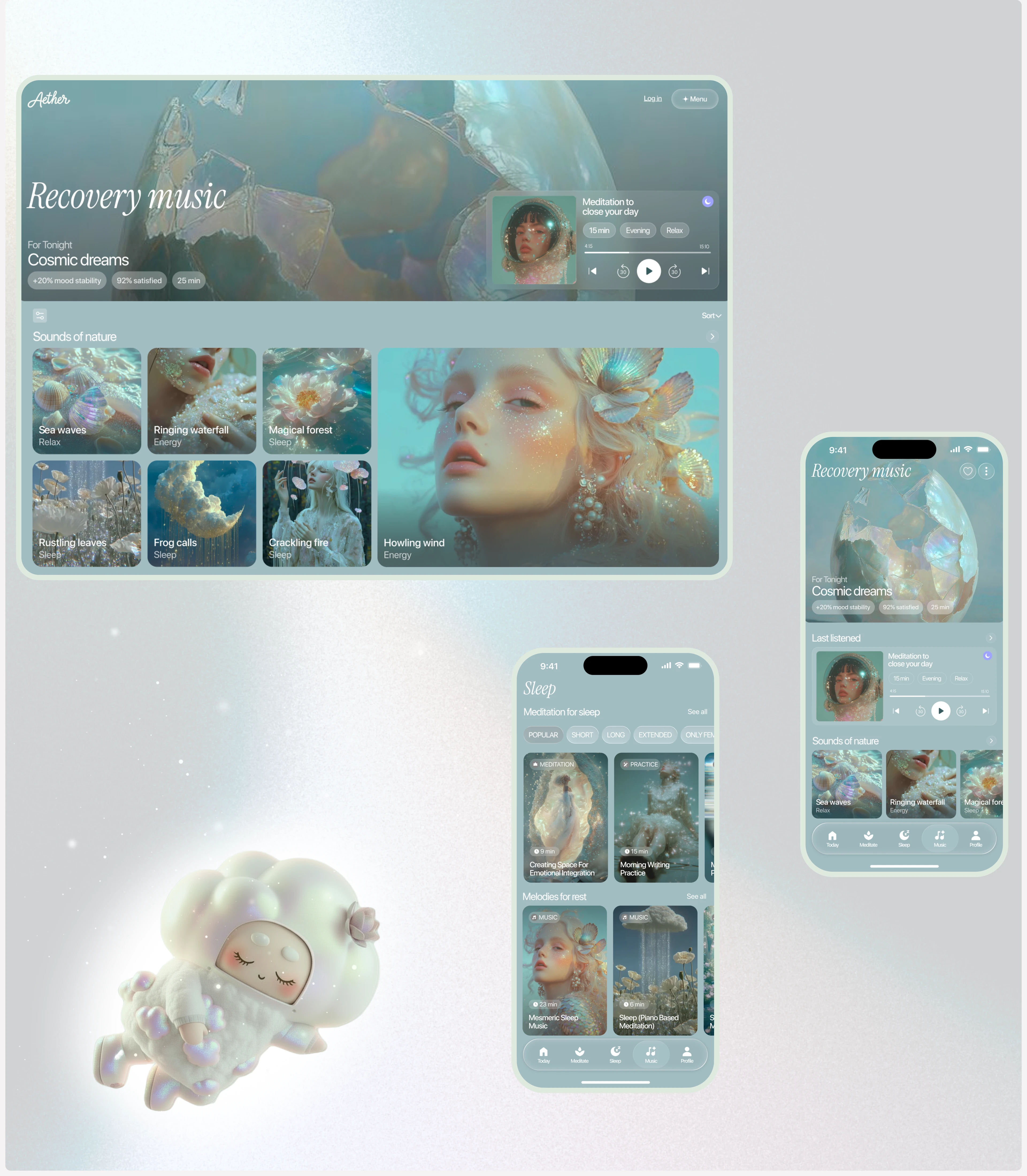 Aether | Brand identity for wellness app — Изображение №11 — Брендинг, Нейро на Dprofile