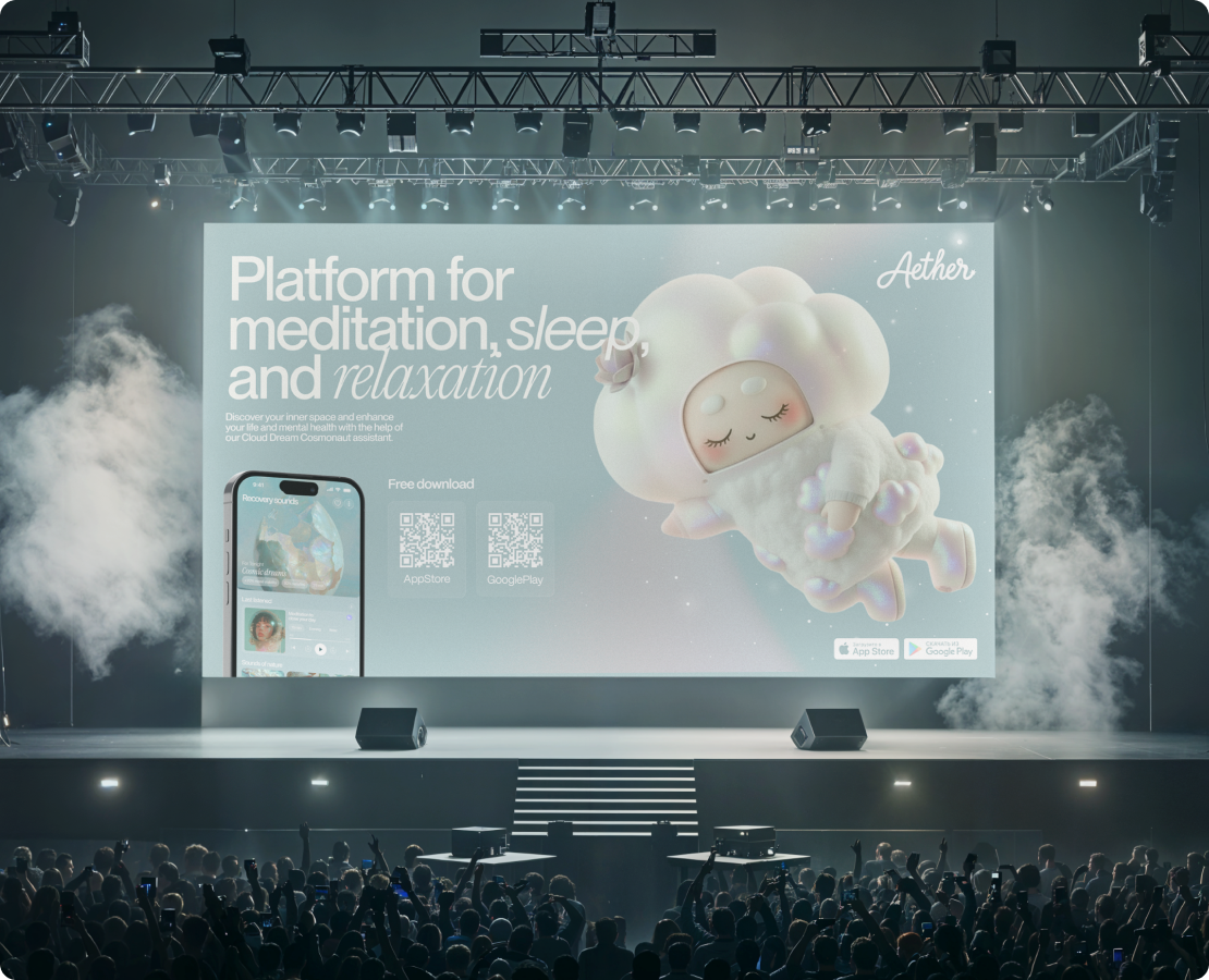 Aether | Brand identity for wellness app на Dprofile