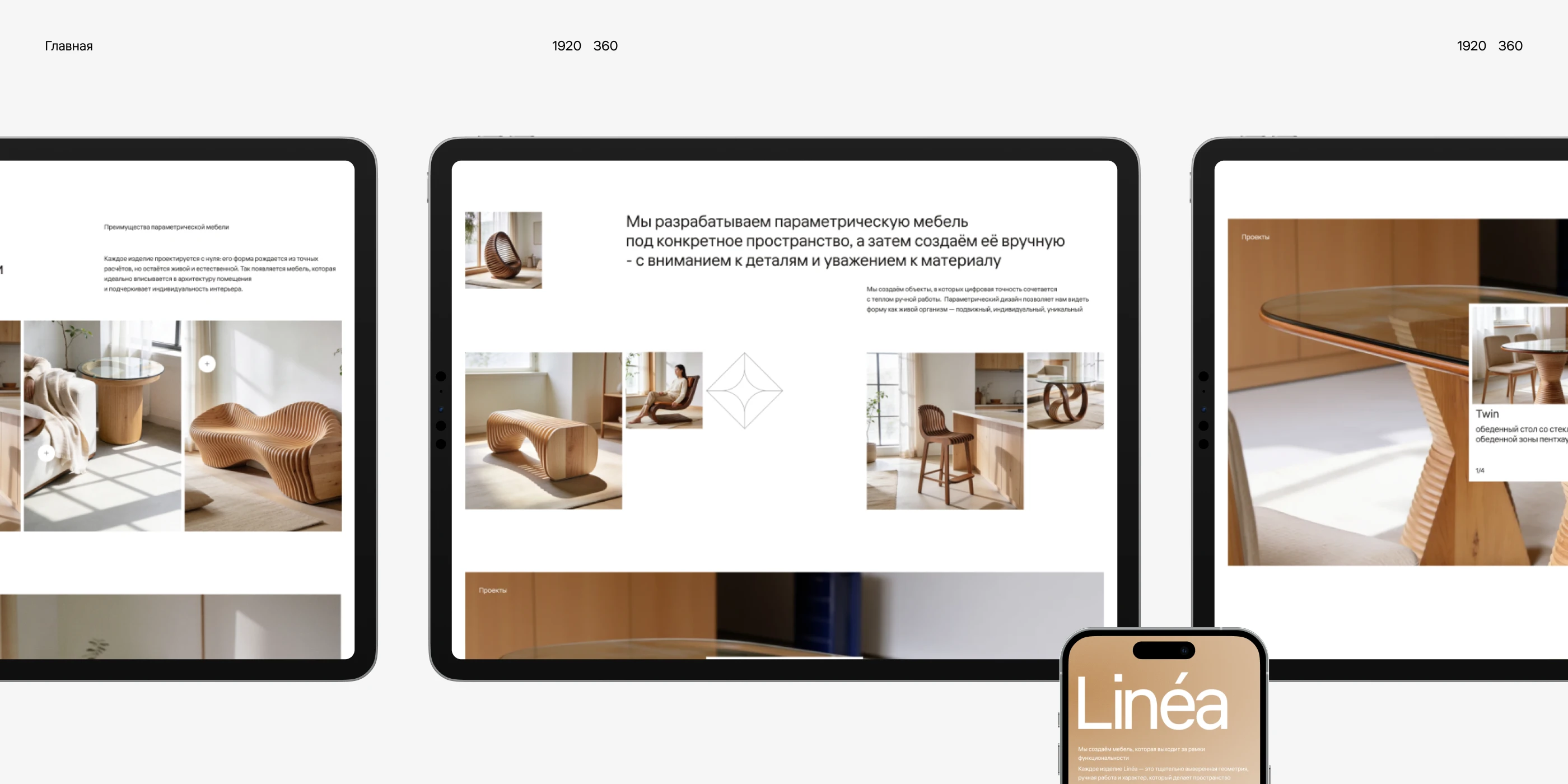 Linéa. Website Concept for Parametric Furniture Studio. — Изображение №4 — Интерфейсы, Анимация на Dprofile