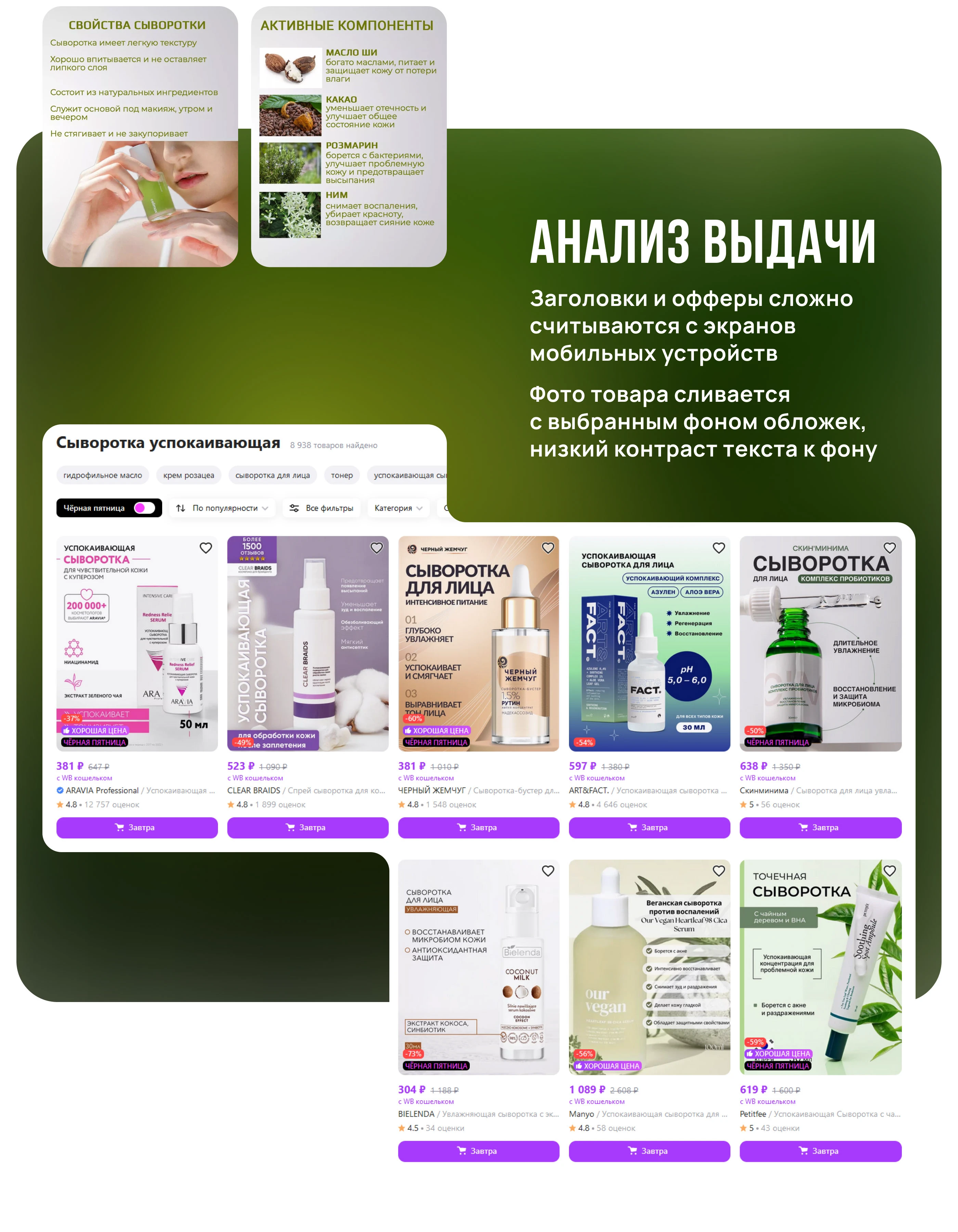 Карточка товара | Сыворотка | Косметика | Минимализм — Изображение №5 — Графика, Маркетинг на Dprofile