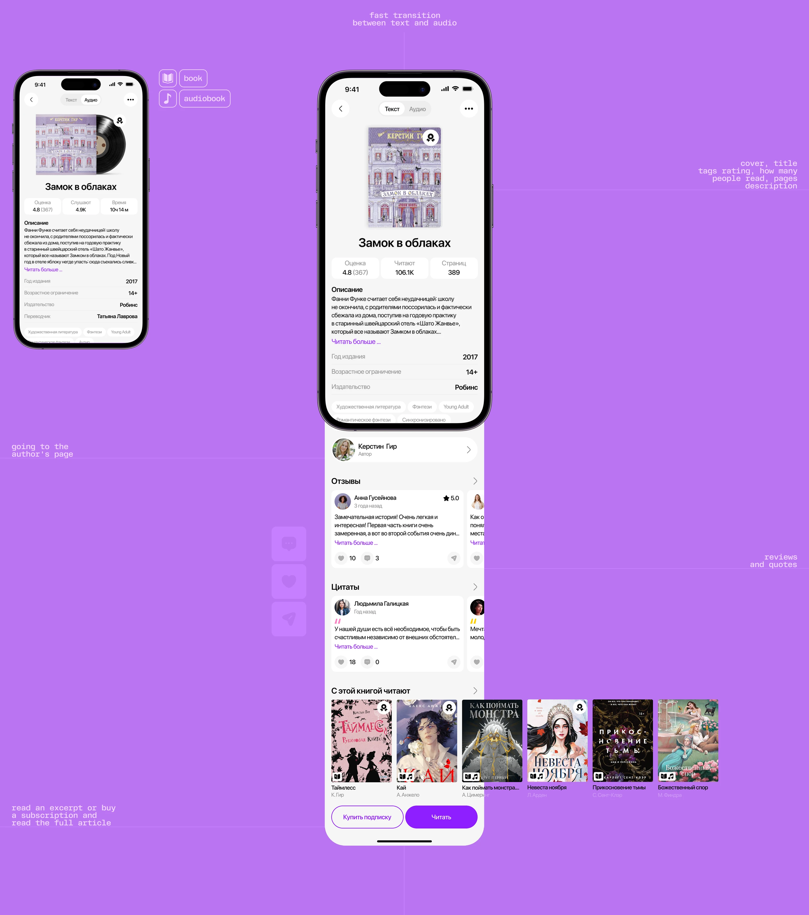 Book & Audiobook Mobile App — Изображение №9 — Интерфейсы на Dprofile