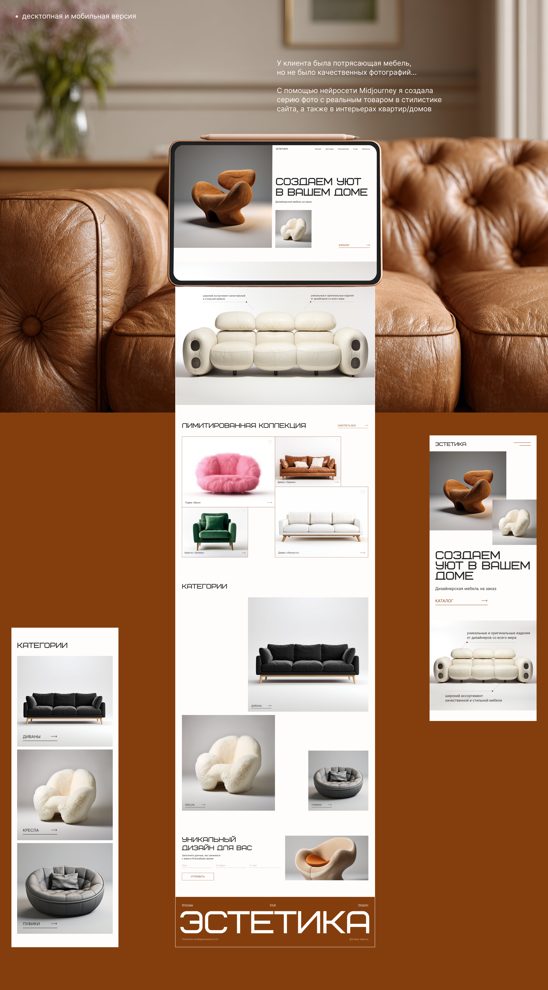 Интернет-магазин на Тильде дизайнерской мебели — Изображение №6 — Интерфейсы на Dprofile