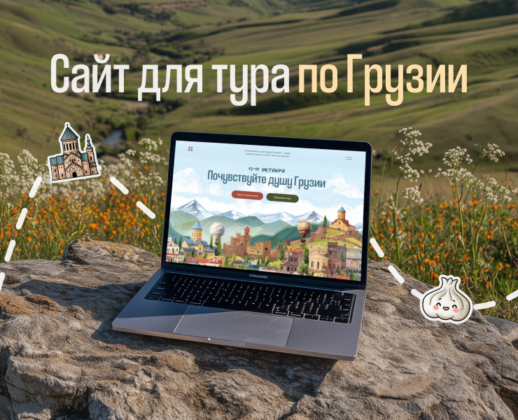 Сайт для продажи тура в Грузию — Интерфейсы, Иллюстрация на Dprofile