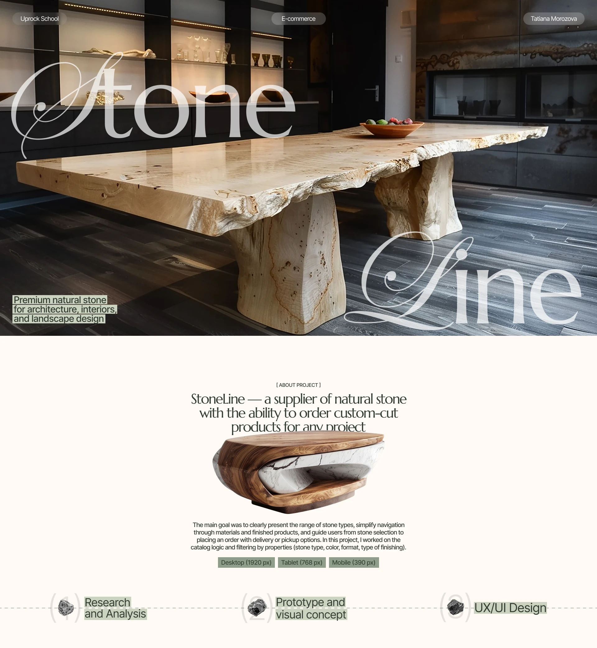 StoneLine | E-commerce | UI/UX — Изображение №1 — Интерфейсы, Брендинг на Dprofile